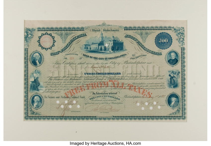 American Bank Note Company Philadelphia Sinking Fund Bond