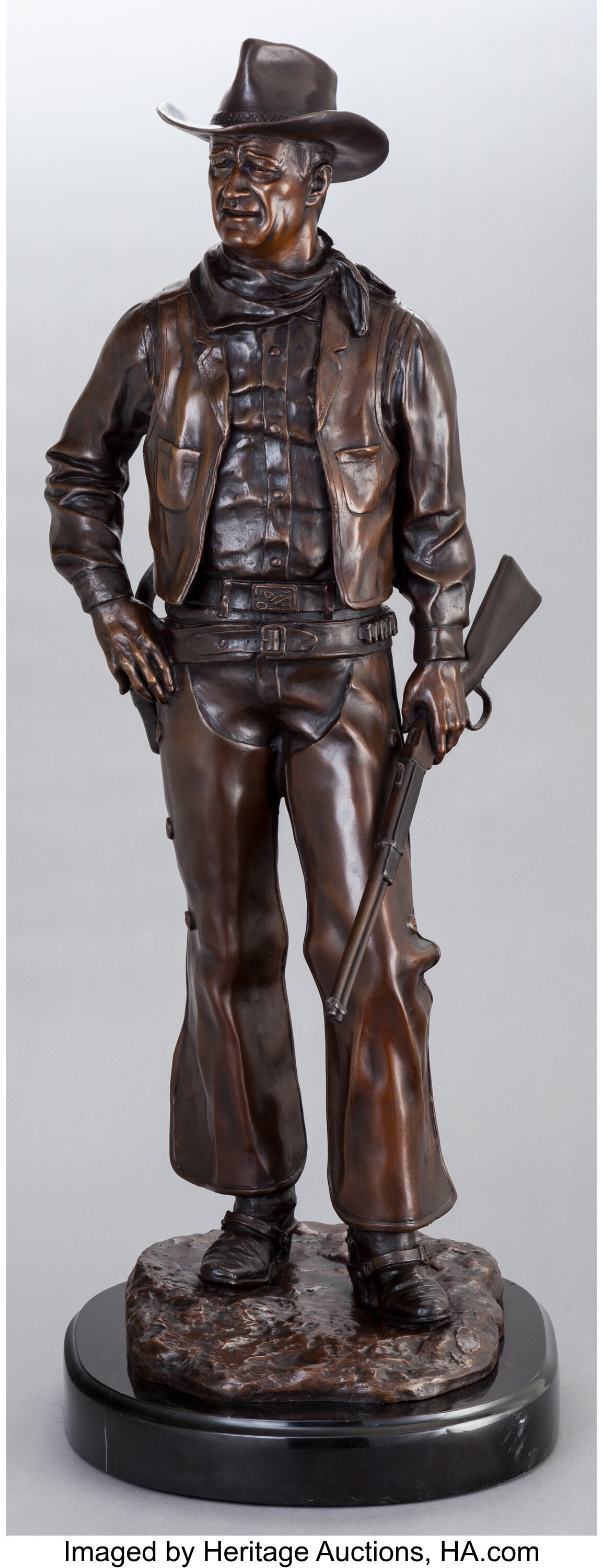 Bronze Statue of John Wayne (Cowboy). Benefiting John Wayne Cancer ...