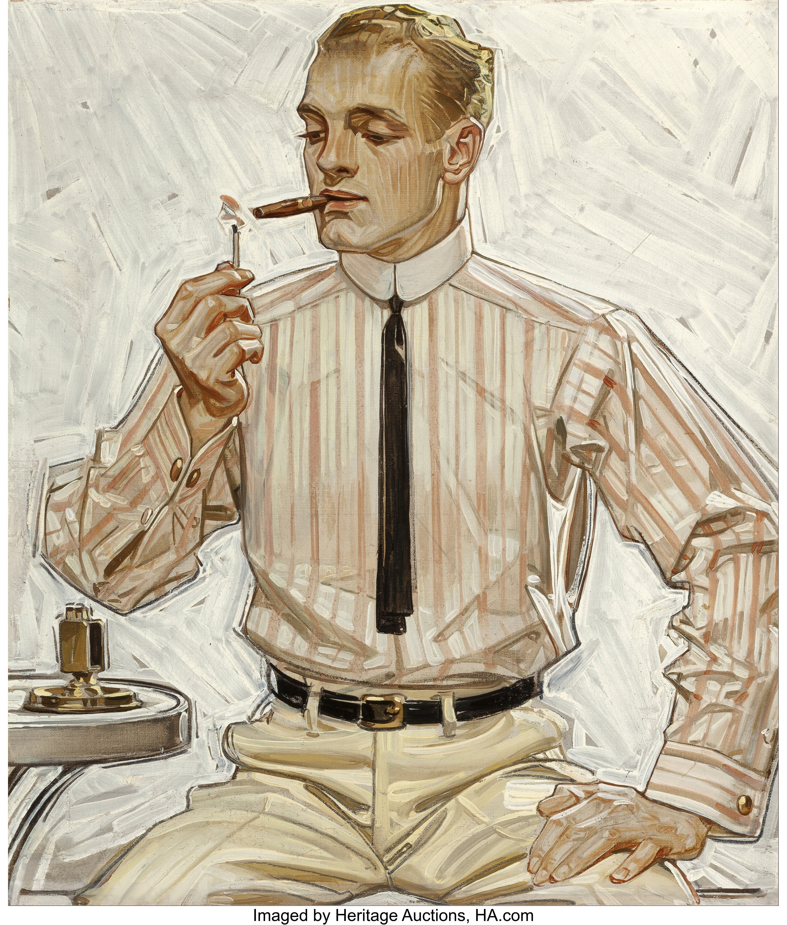 Joseph Christian Leyendecker American 1874 1951 Man With Narrow Lot 70286 Heritage Auctions