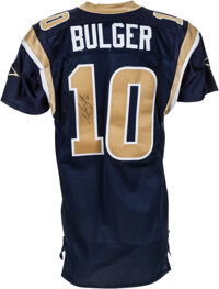 2002-04 ST. LOUIS RAMS BULGER #10 REEBOK ON FIELD JERSEY (ALTERNATE) M -  Classic American Sports