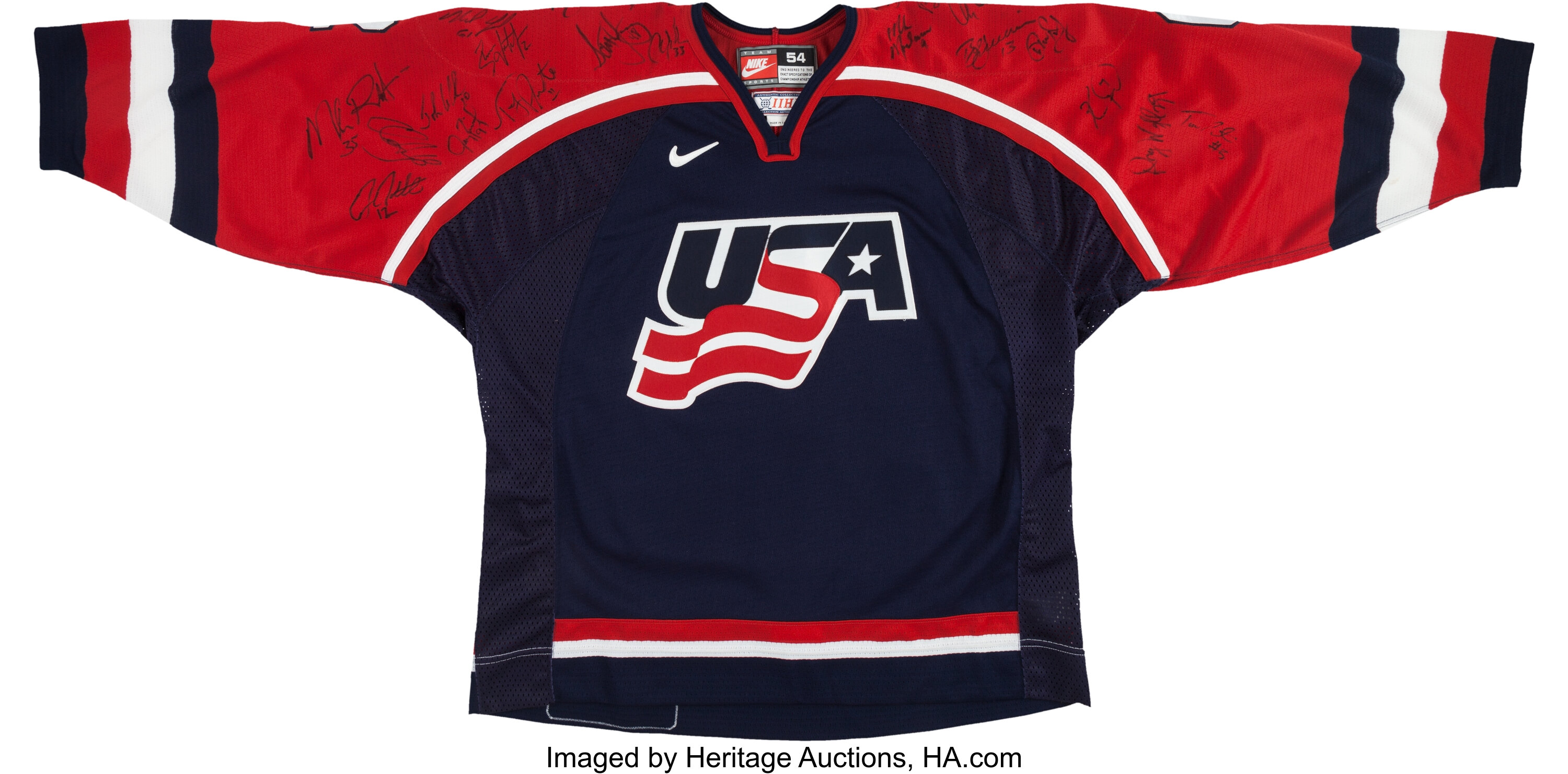 2002 Brett Hull Team USA Game Worn Jersey - 2002 Olympics - Photo