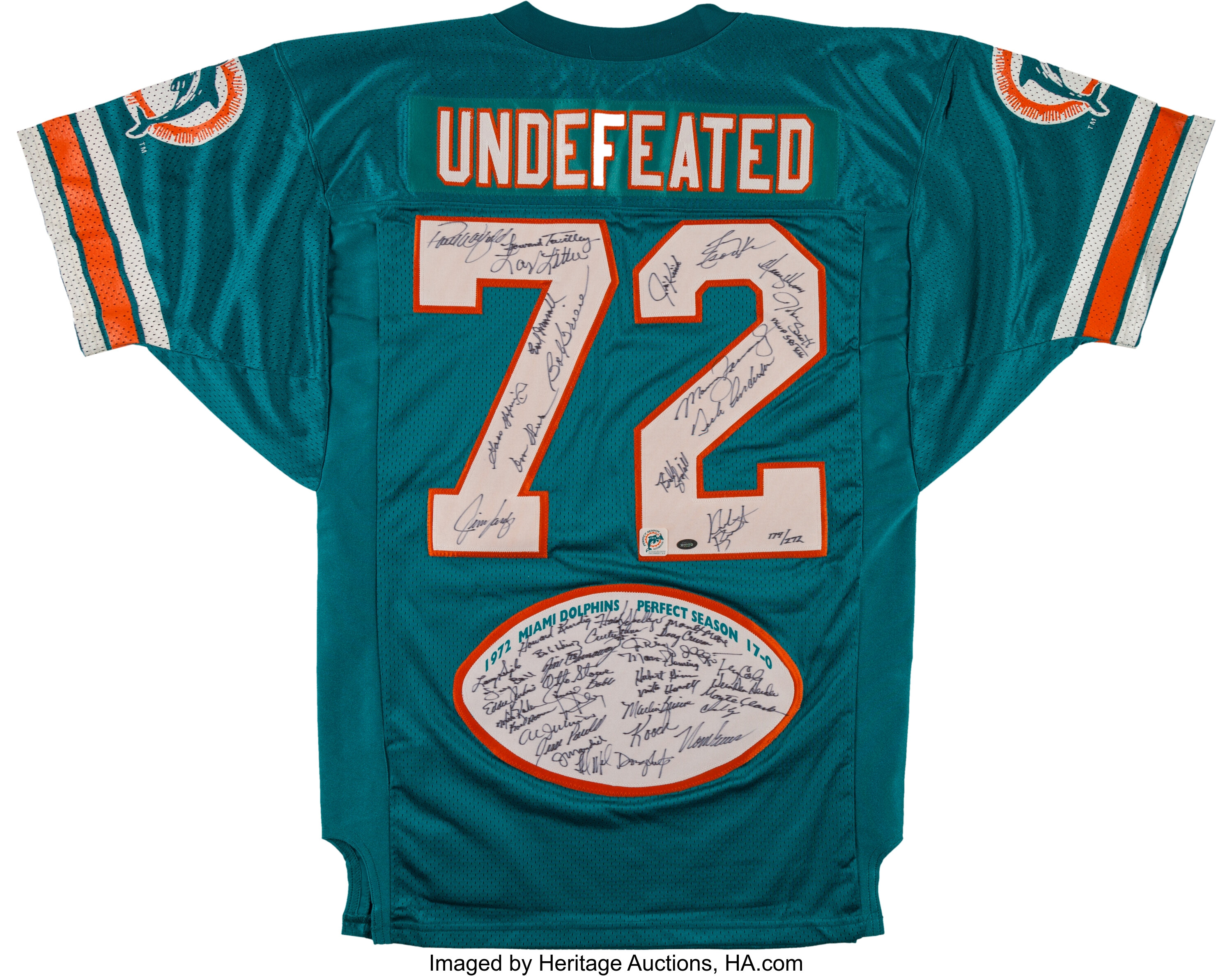 1972 Miami Dolphins Team Signed Undefeated Season Reunion, Lot #83194