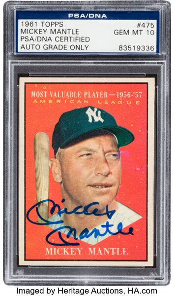 Mickey Mantle 2021 Topps X Mickey Mantle #7 1954 Topps (ISA 10)