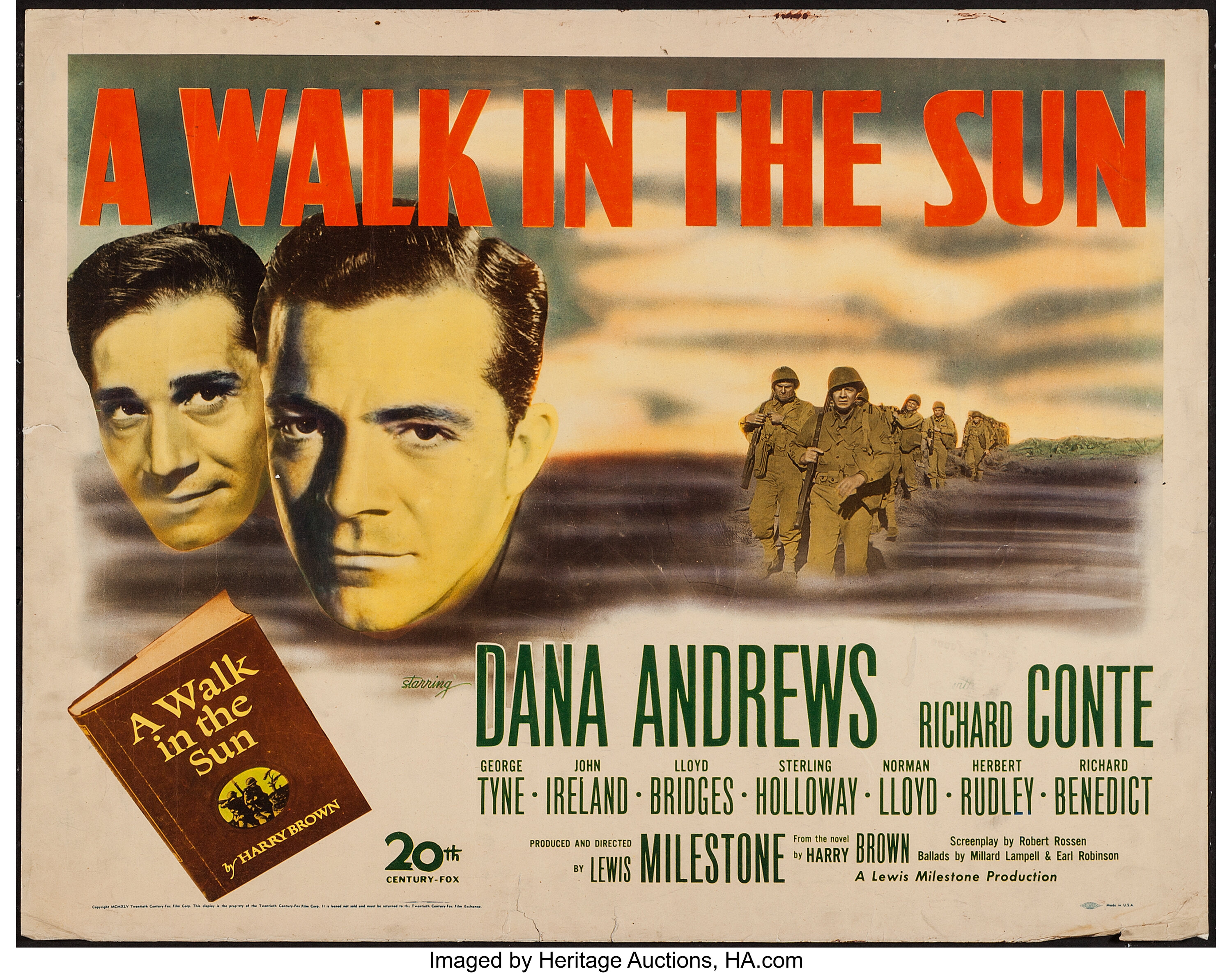 A Walk In The Sun 20th Century Fox 1946 Half Sheet 22 X 28 6816