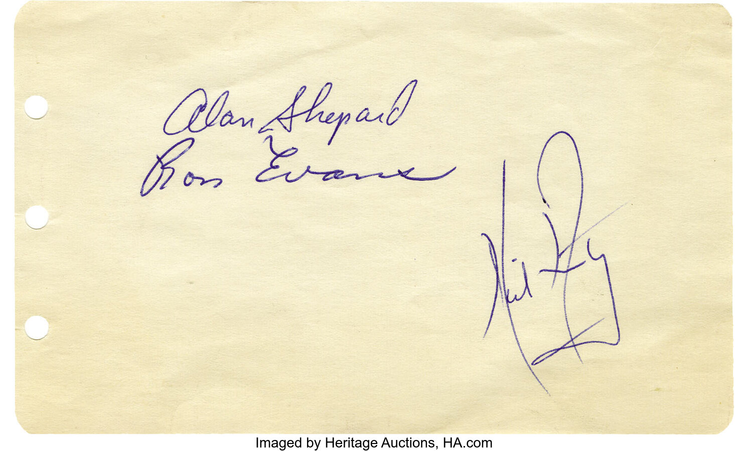 Neil Armstrong, Alan Shepard, and Ron Evans Signatures and T-38 | Lot ...