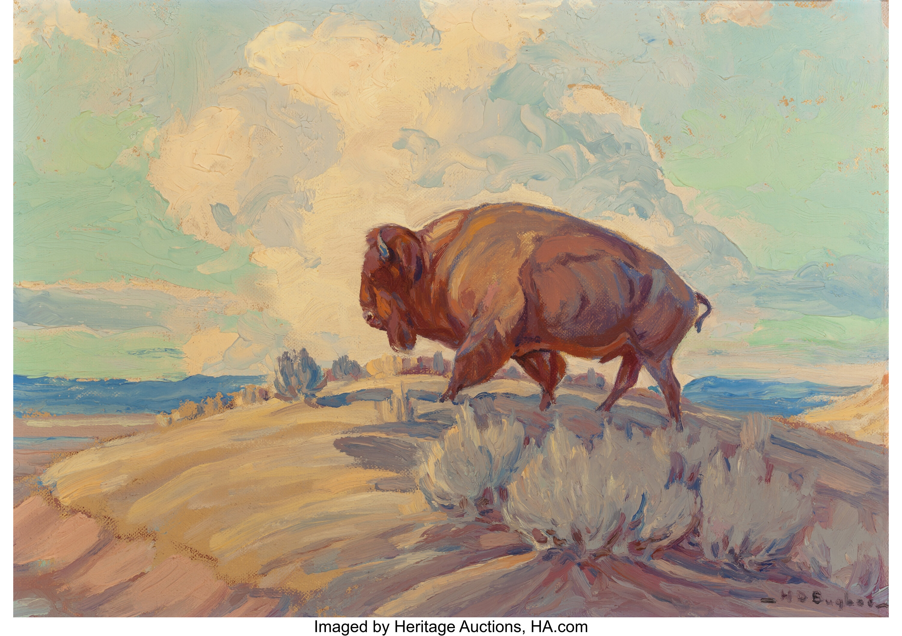 HAROLD DOW BUGBEE (American, 1900-1963). Last of the Herd, 1956. | Lot ...