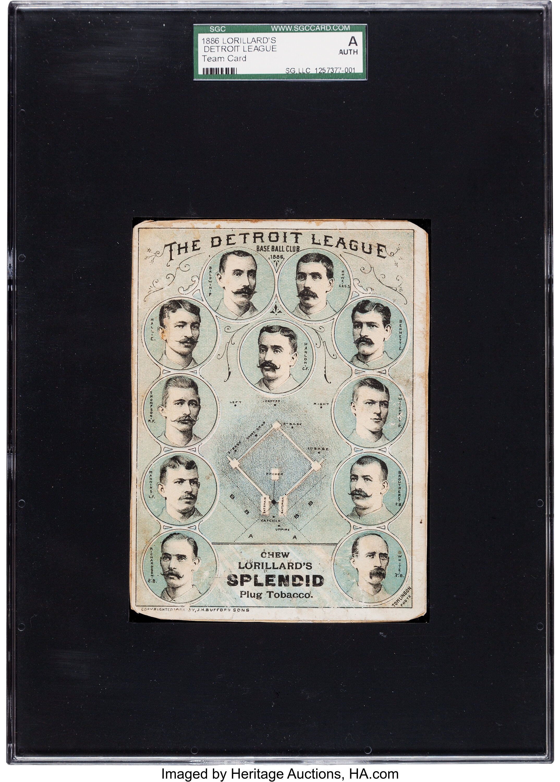 1886 Lorillard's Splendid Plug Detroit Wolverines Team Schedule. | Lot  #80004 | Heritage Auctions