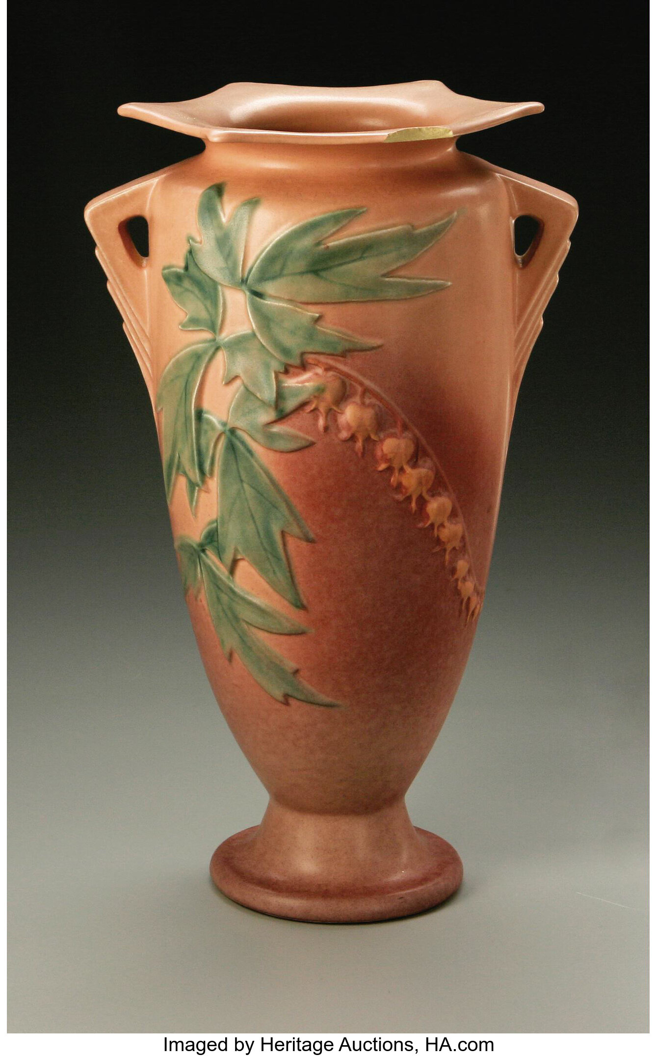 An American Pottery Vase Roseville Designed 1938 Of Bleeding