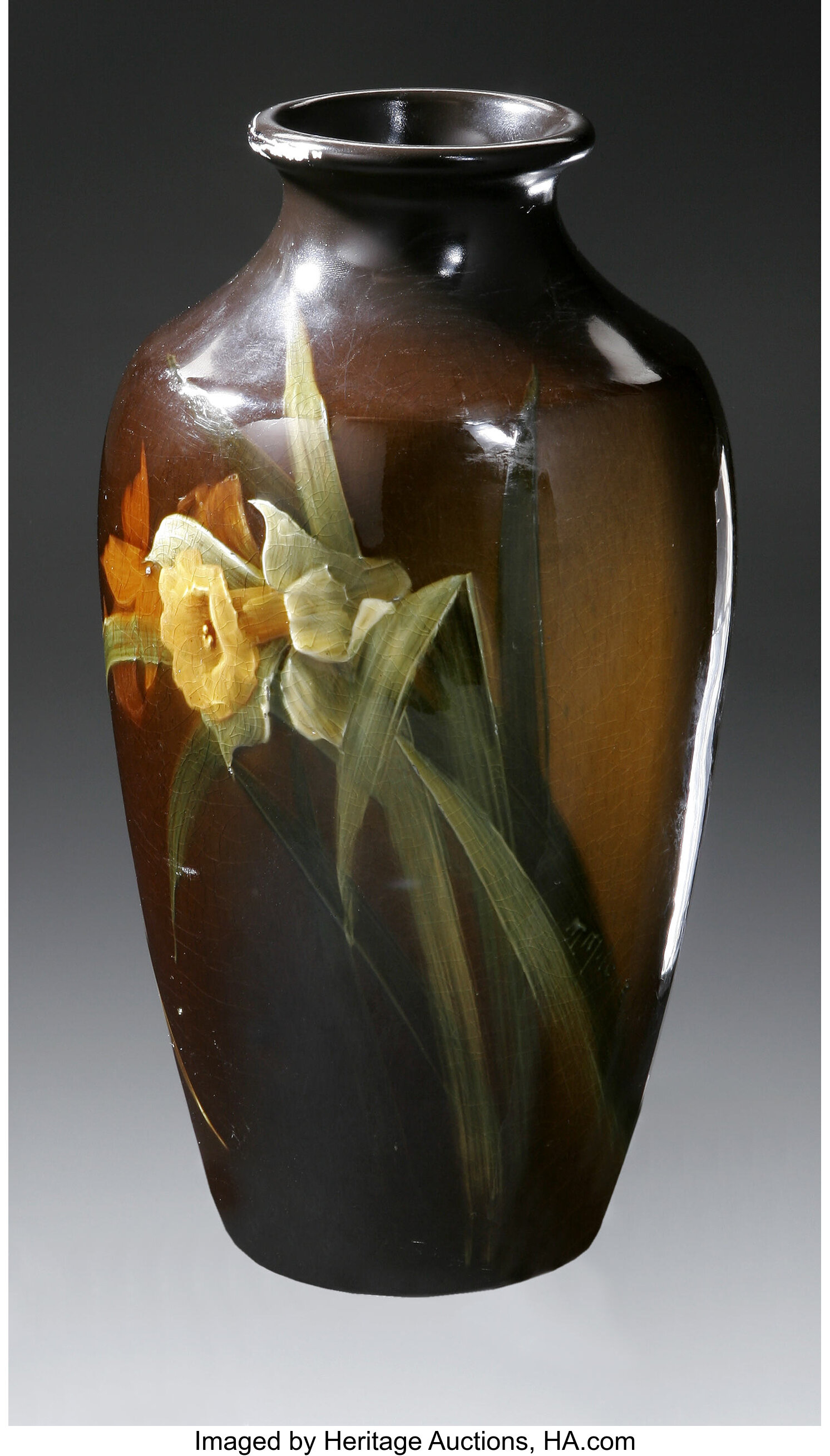 Download An American Art Pottery Vase Weller C 1900 Of Louwelsa Lot 28133 Heritage Auctions