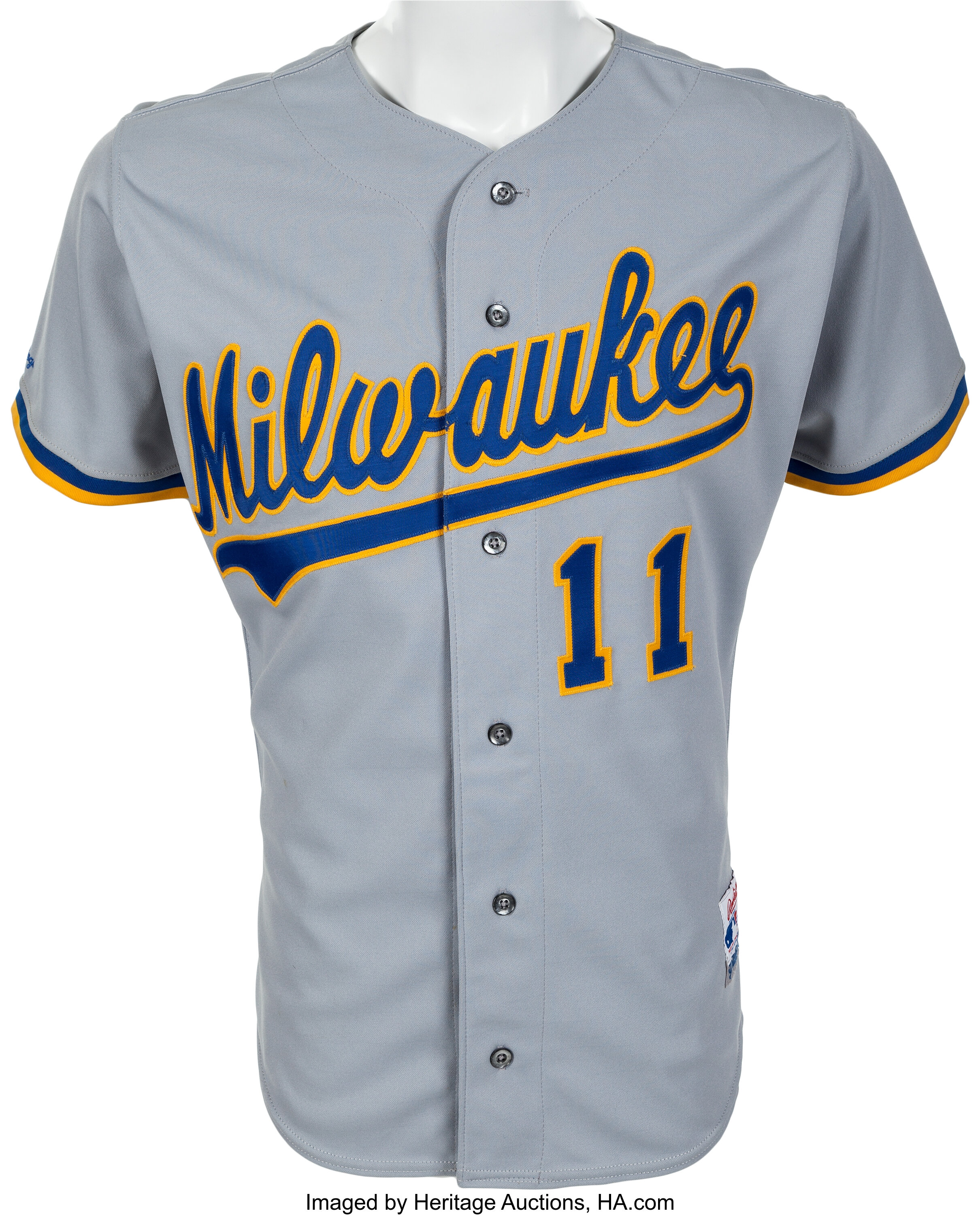 1991 Robin Yount Game Worn Milwaukee Brewers Jersey.  Baseball, Lot  #81407