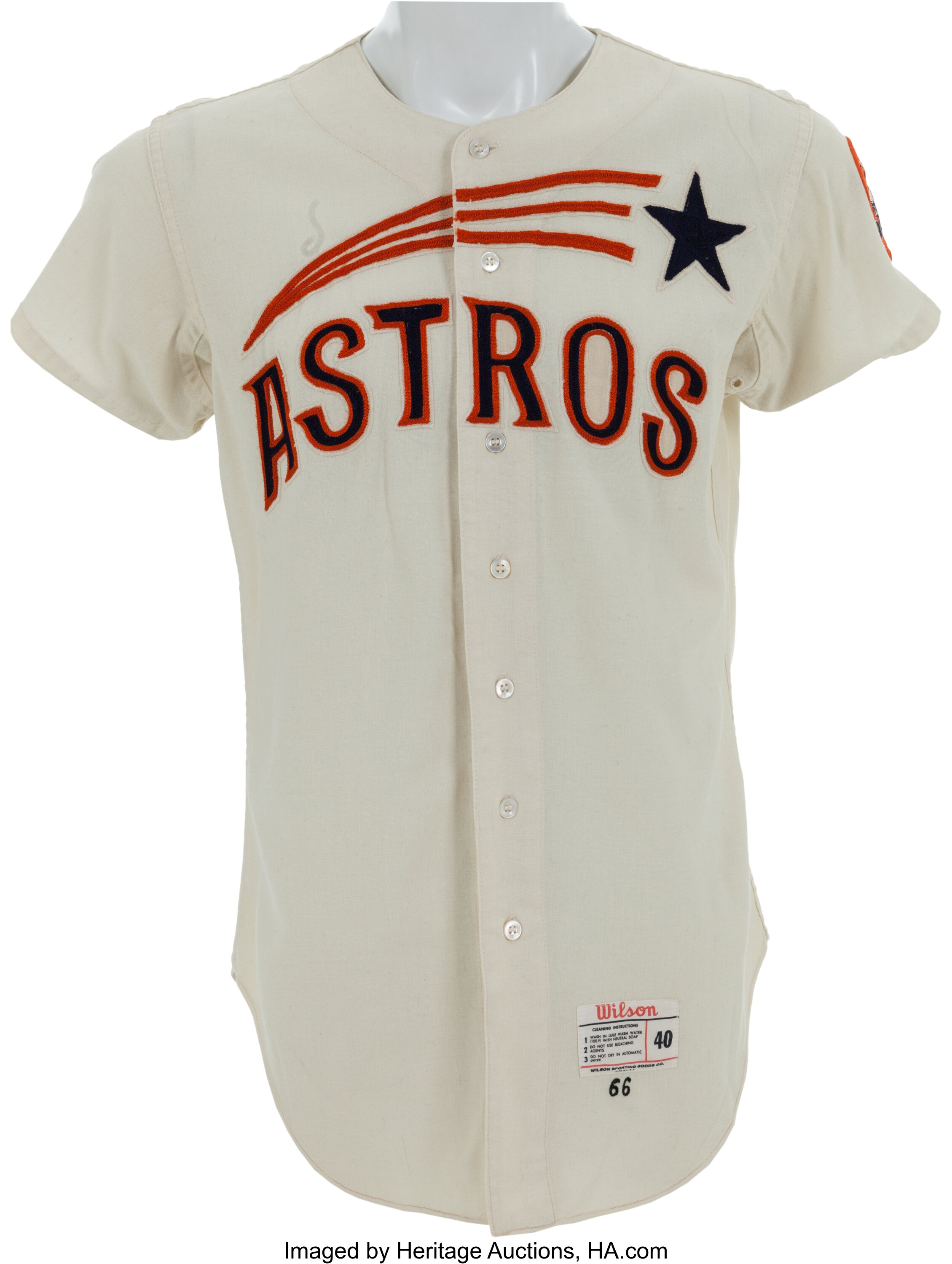 Lot Detail - 1965 Bob Aspromonte Houston Astros Game-Used Shooting Star  Home Flannel Jersey
