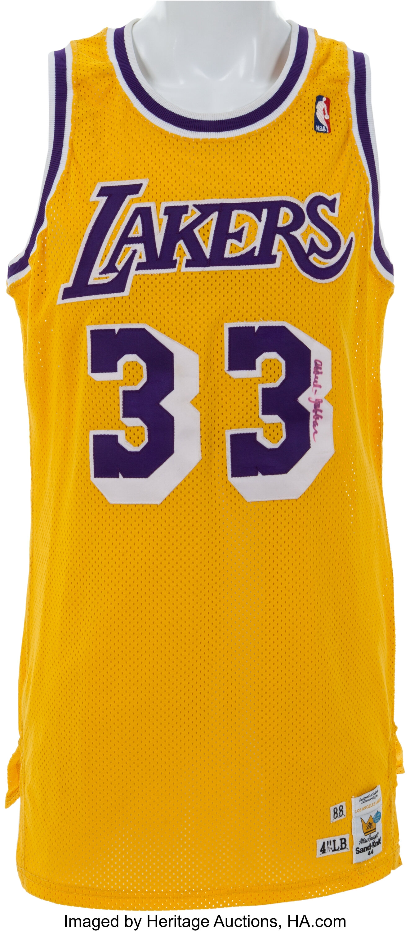 1986-87 Kareem Abdul-Jabbar Game Worn & Signed Los Angeles Lakers