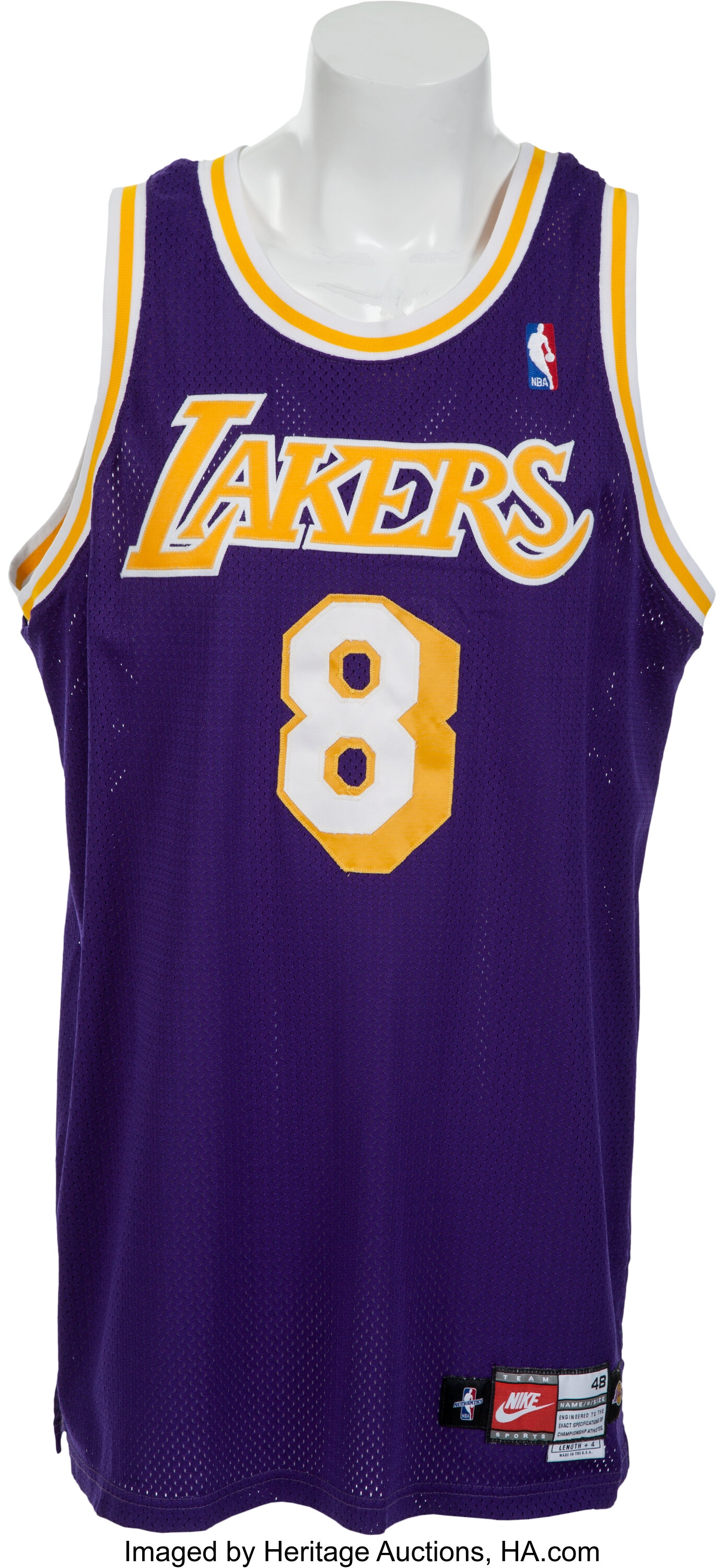 Kobe Bryant Los Angeles Lakers Game Worn Jersey From Final NBA