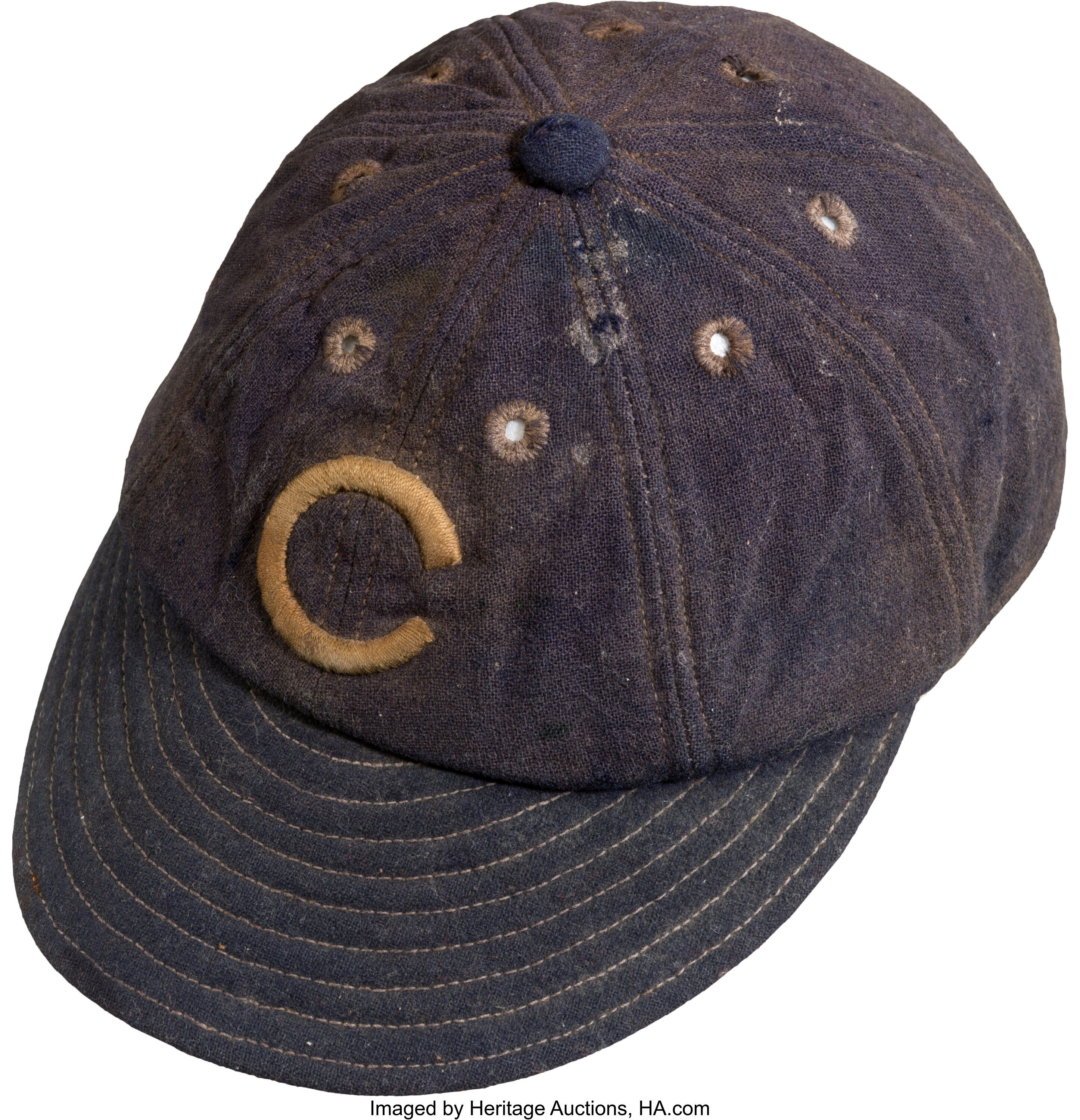 1911 Ernie Ovitz Game Worn Chicago Cubs Cap. Baseball, Lot #82108