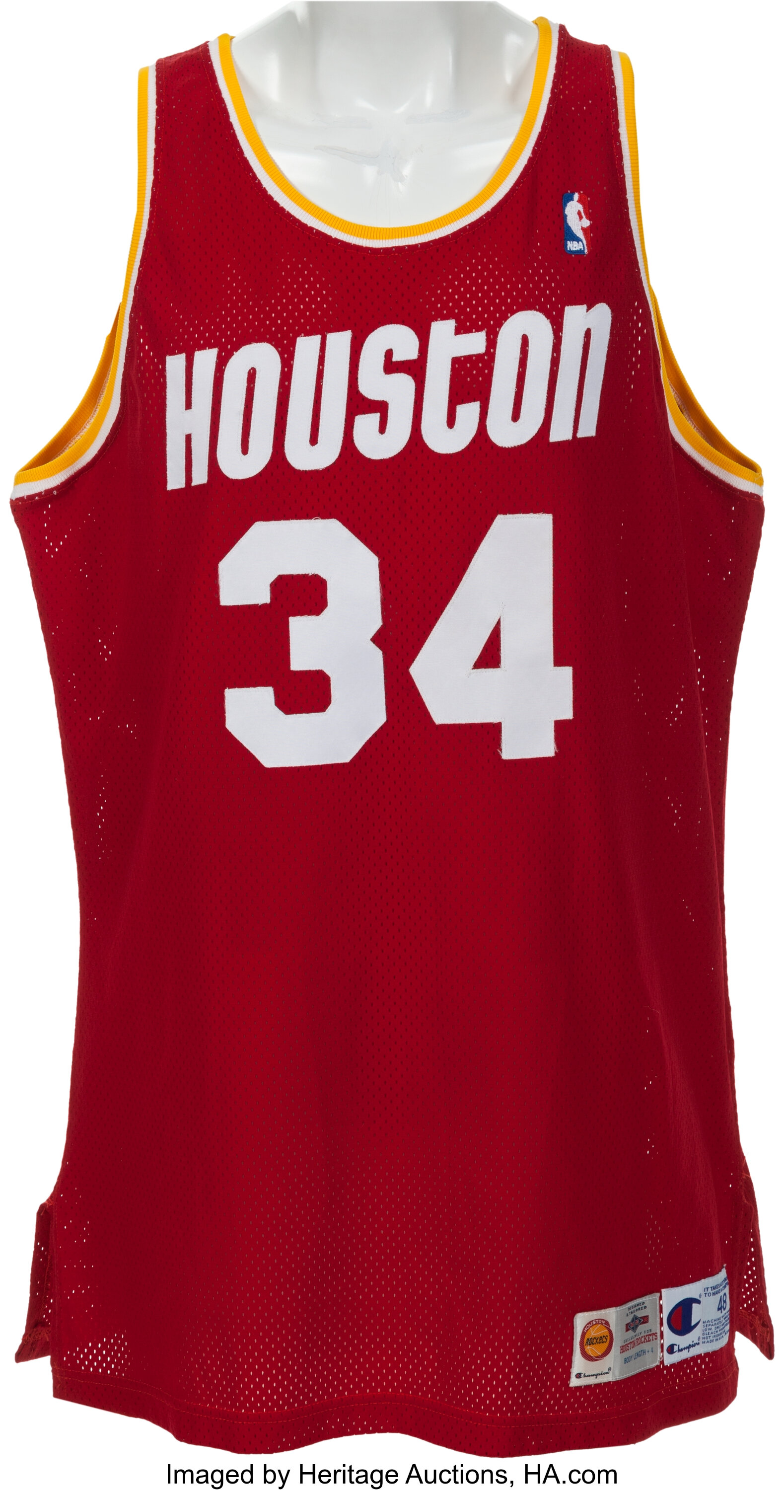 1994-95 Hakeem Olajuwon Game Worn Houston Rockets Jersey. , Lot #82403