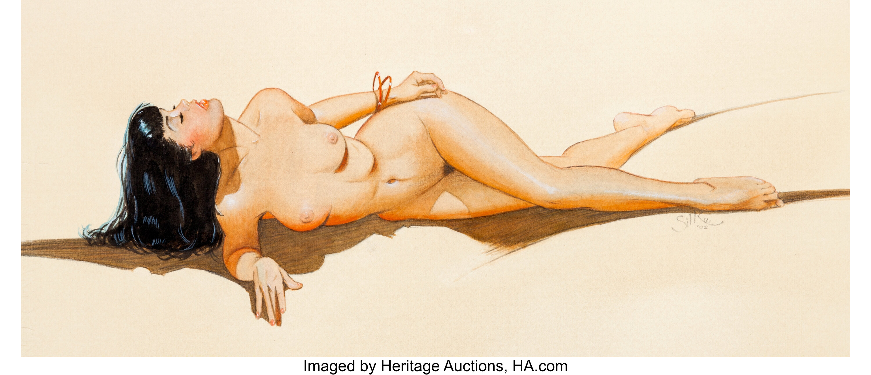 Jim Silke Bettie Page Nude Pin-Up Illustration Original Art | Lot #93682 |  Heritage Auctions