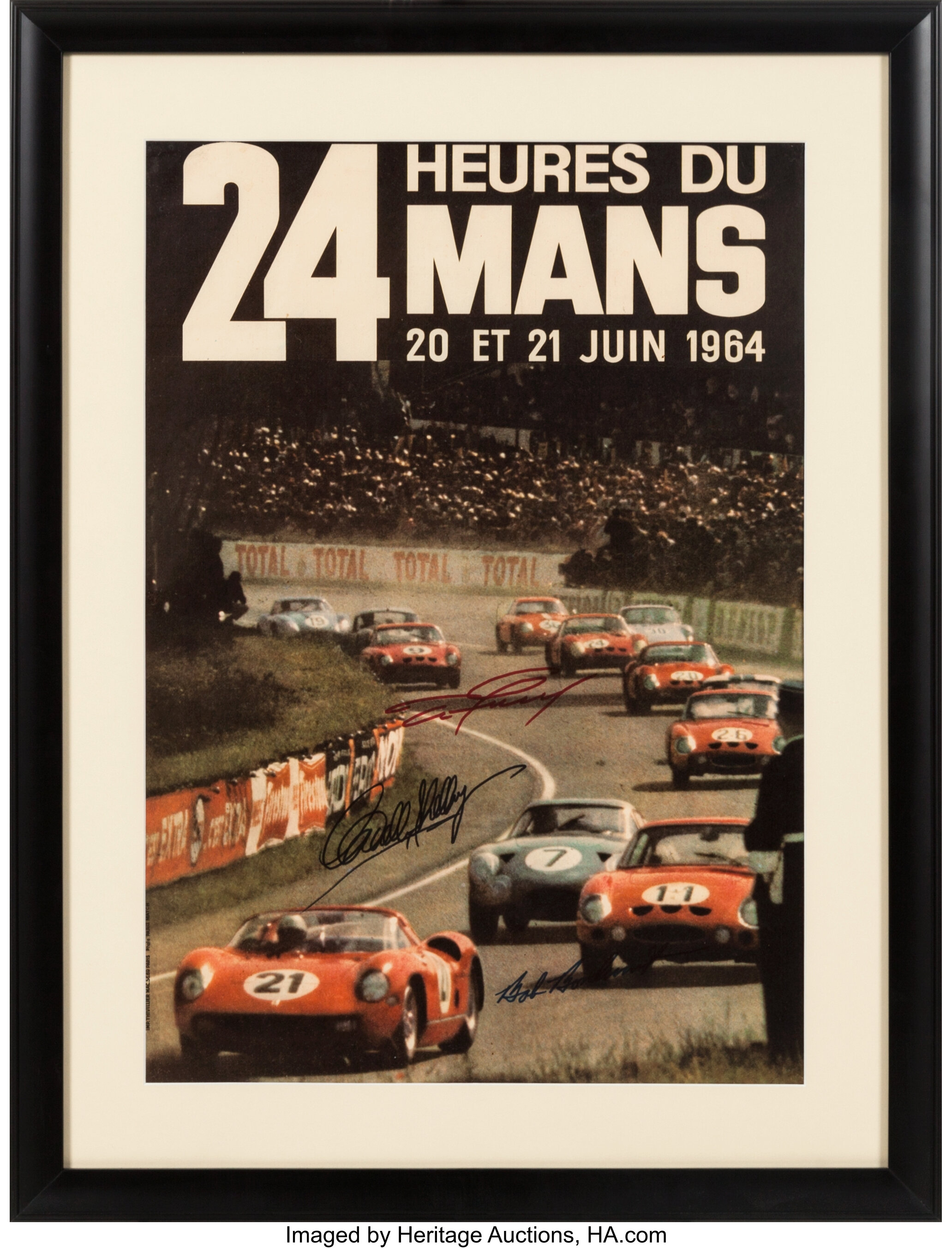 Original 1964 Le Mans Poster Autographed By Carroll Shelby Dan Lot 97038 Heritage Auctions