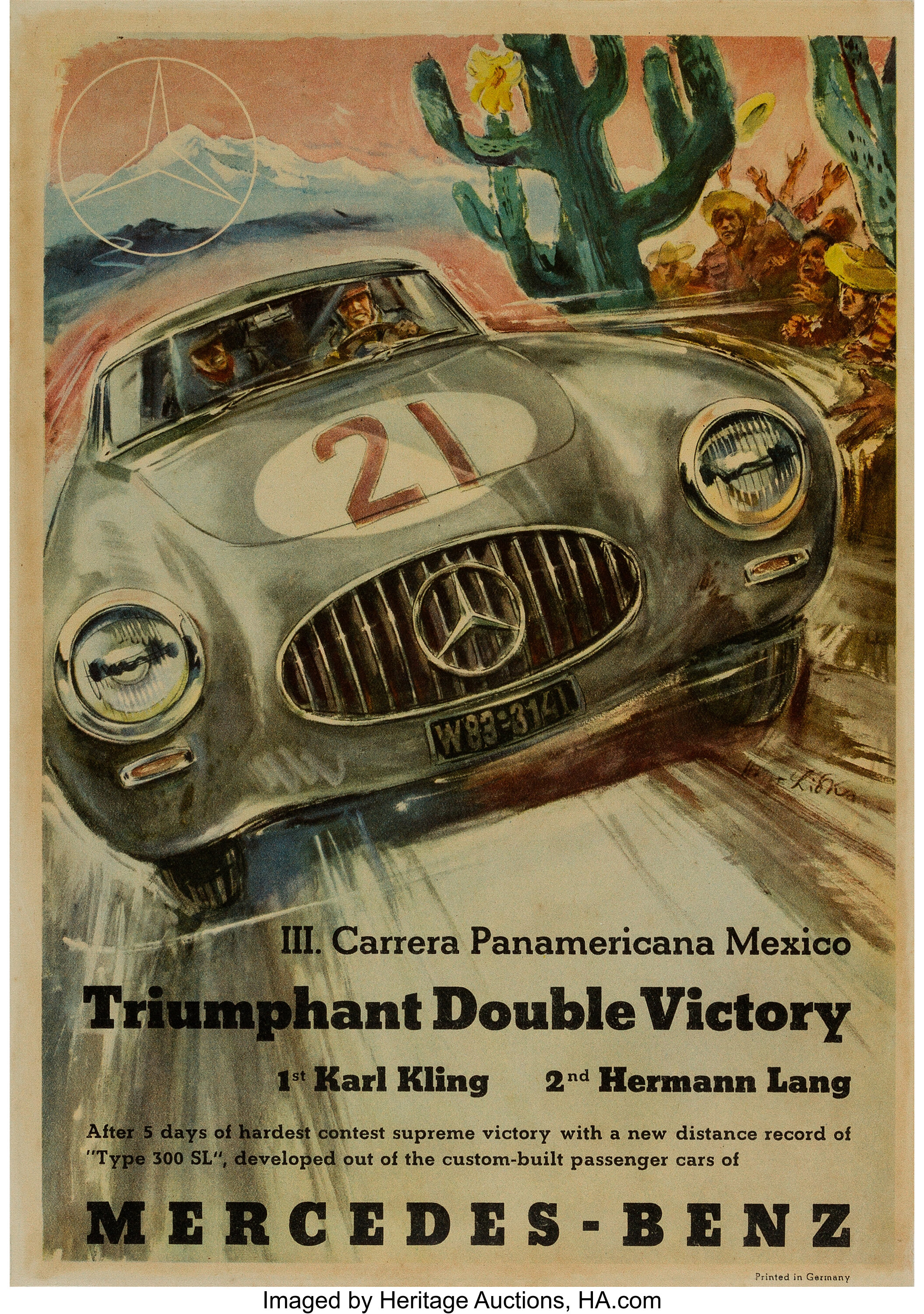 Original Mercedes Benz 1952 III Carrera Panamericana Mexico Victory | Lot  #97034 | Heritage Auctions