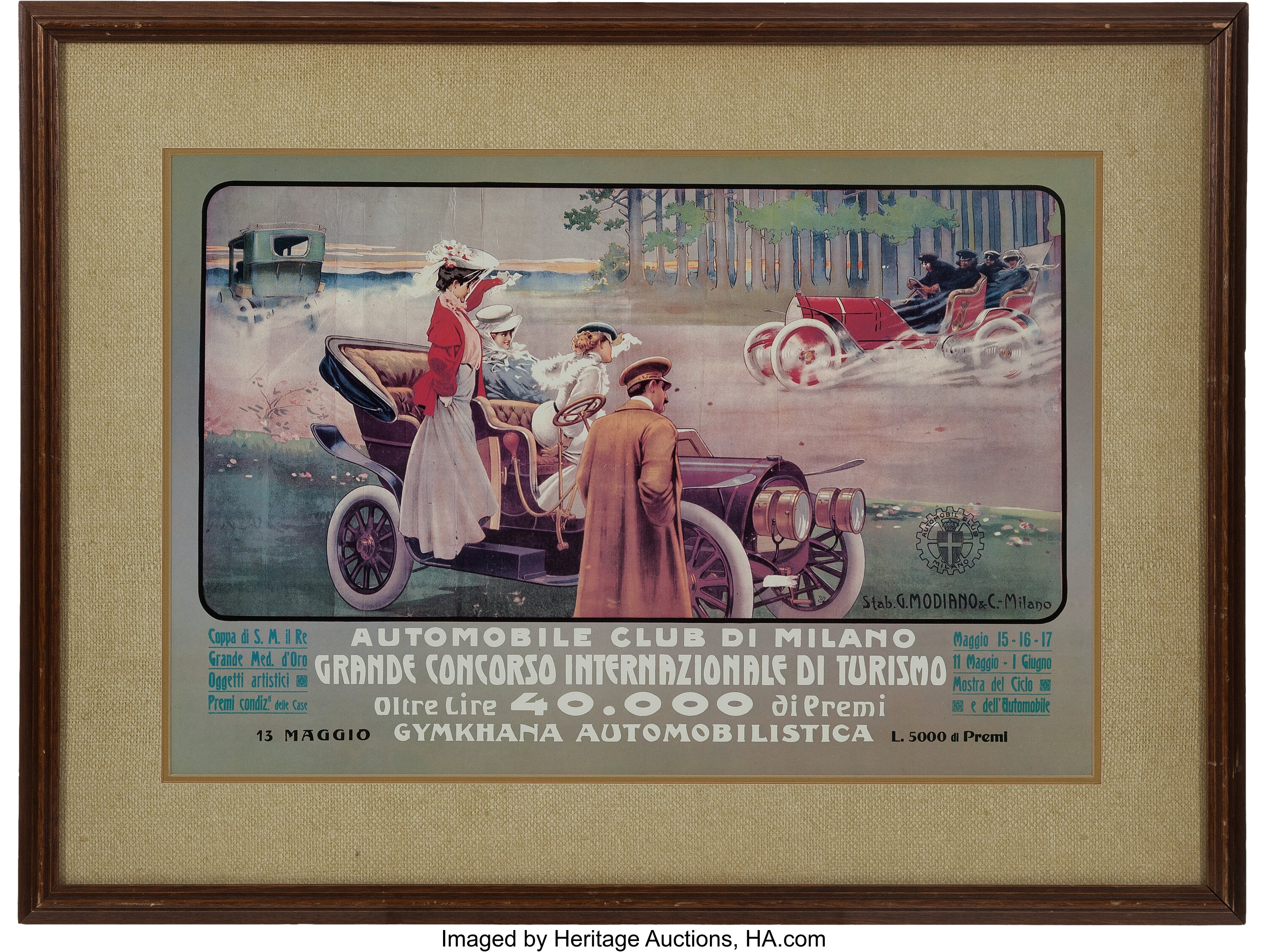 Reproduction 1920s Automobile Club De Milano Grande Concorso Lot 97027 Heritage Auctions