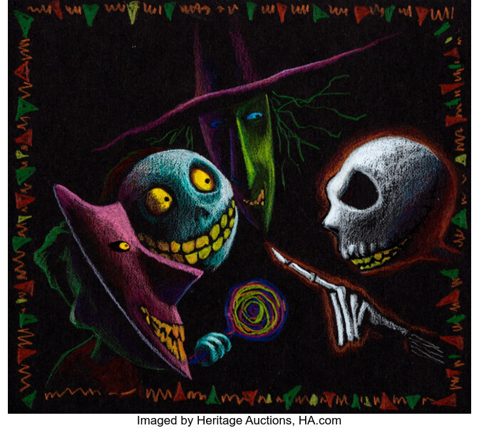 Tim Burton S Nightmare Before Christmas Concept Pastel Drawing Lot Heritage Auctions