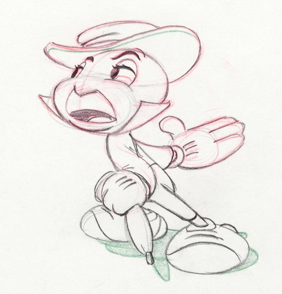 pinocchio jiminy cricket drawing