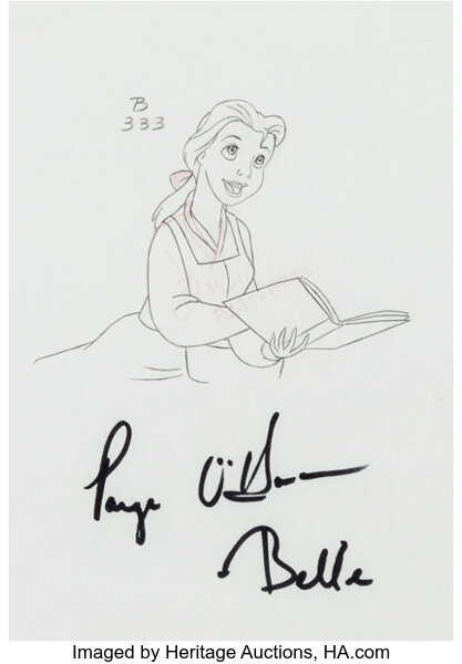 Beauty And The Beast Belle Autographed Production Drawing Walt Lot Heritage Auctions