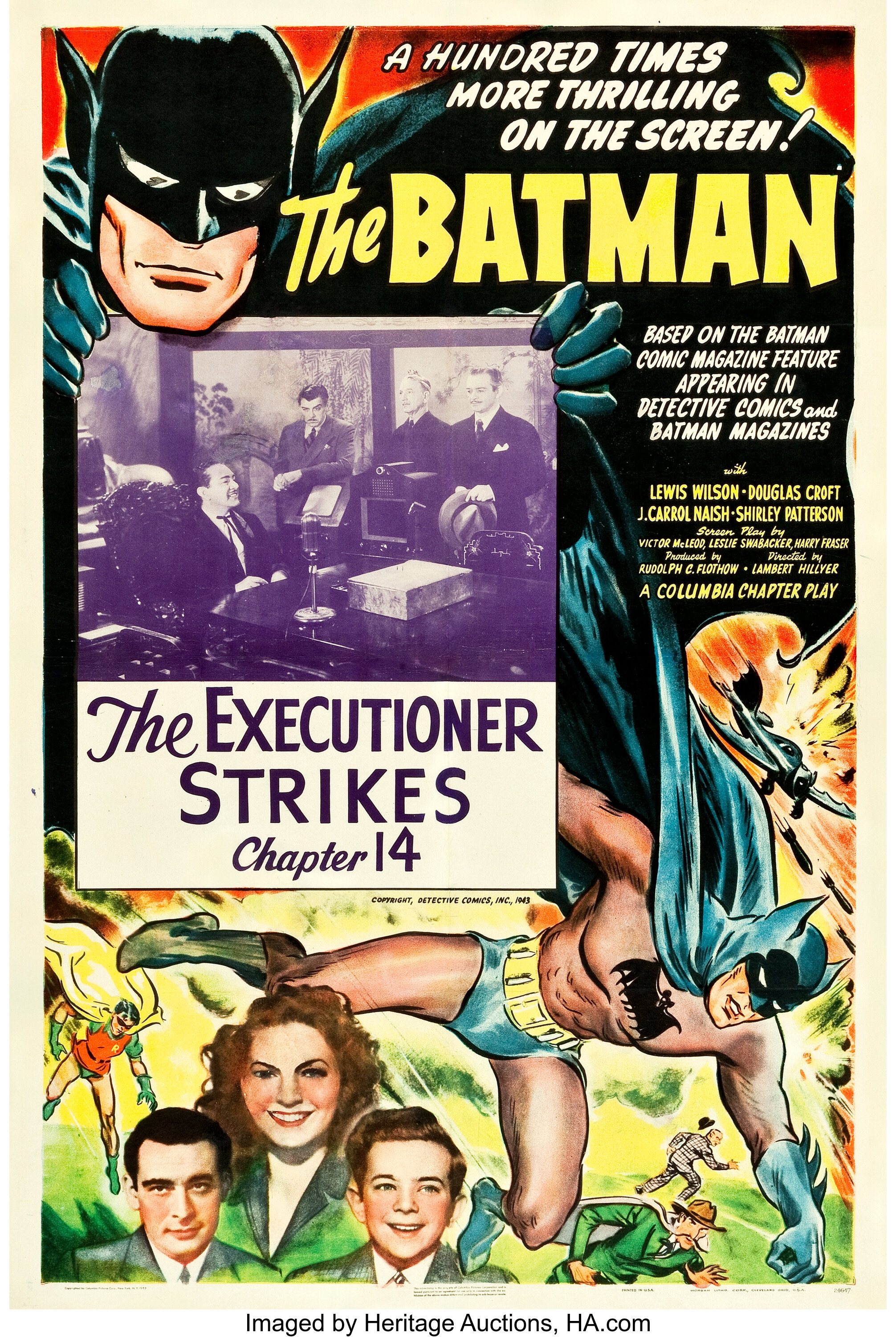 The Batman (Columbia, 1943). One Sheet (