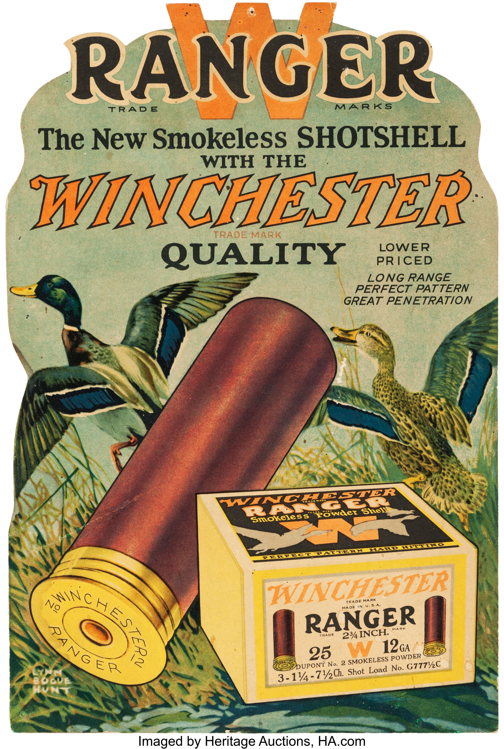 Winchester Ranger Cartridge Shell Diecut Advertising Sign Lot Heritage Auctions