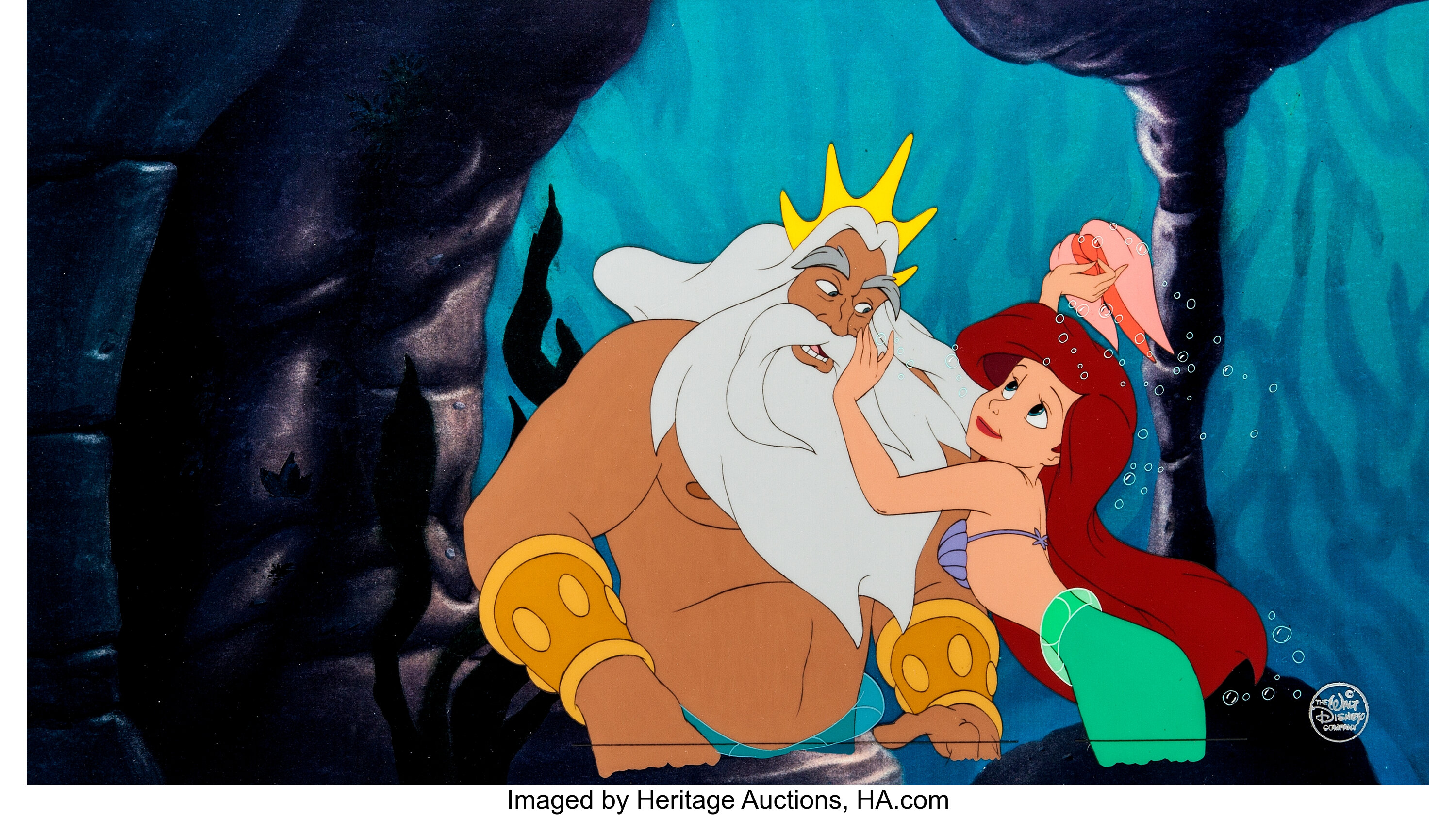 The Little Mermaid Ariel And King Triton Production Cel Walt Lot Heritage Auctions