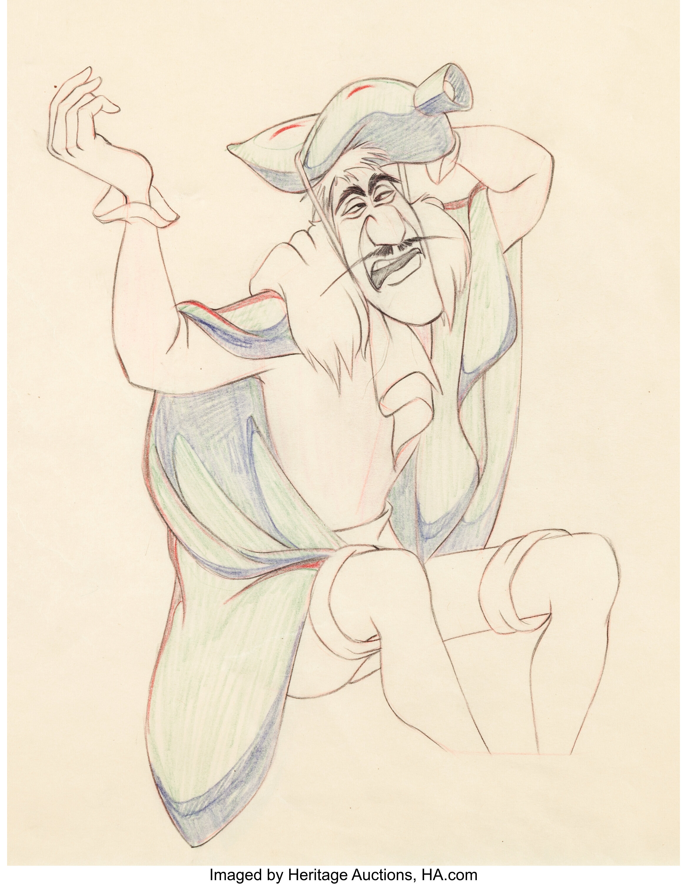 Peter Pan Captain Hook Production Drawing (Walt Disney, 1953