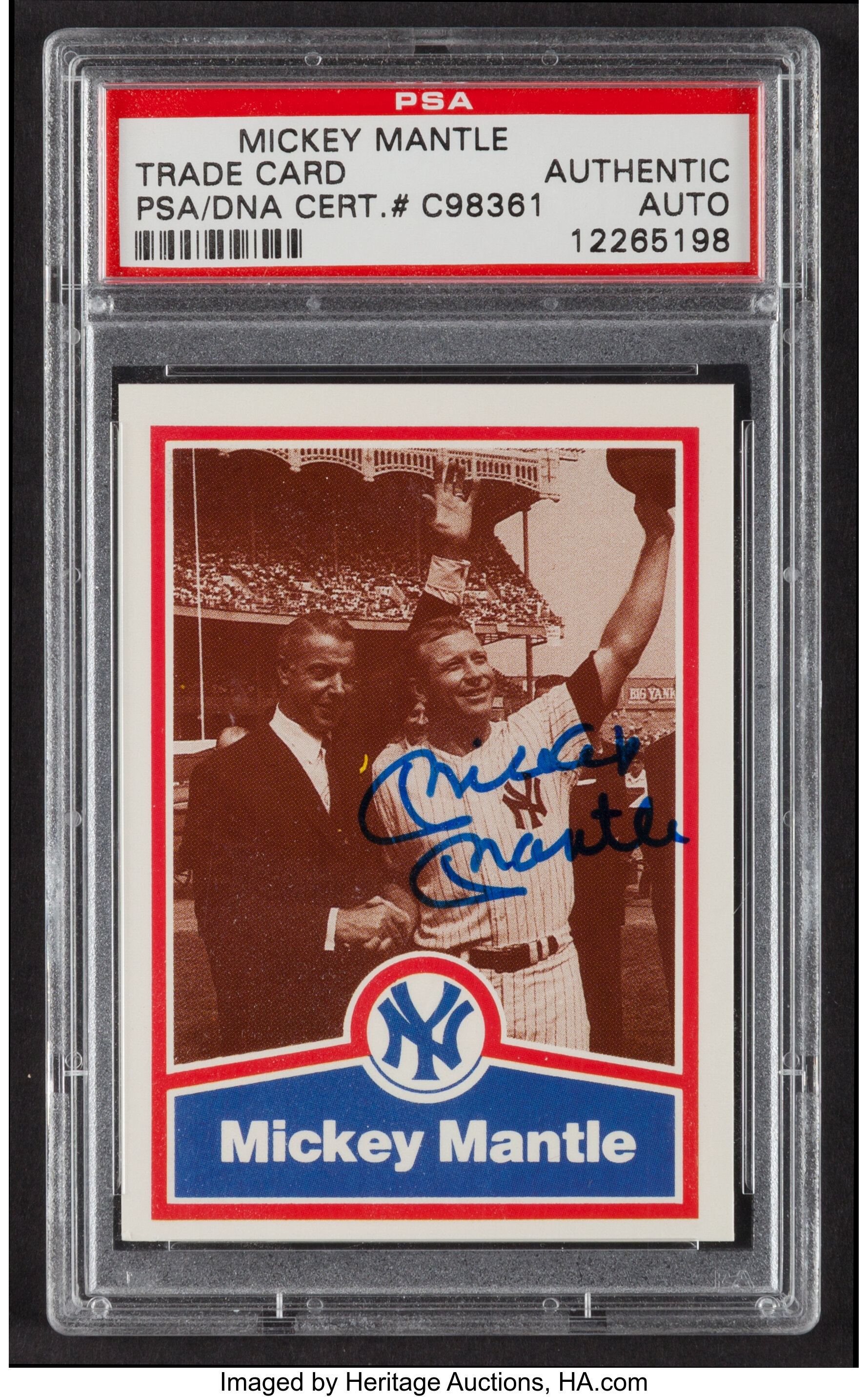 New York Yankees Legends Autographed Mickey Mantle Deluxe Framed