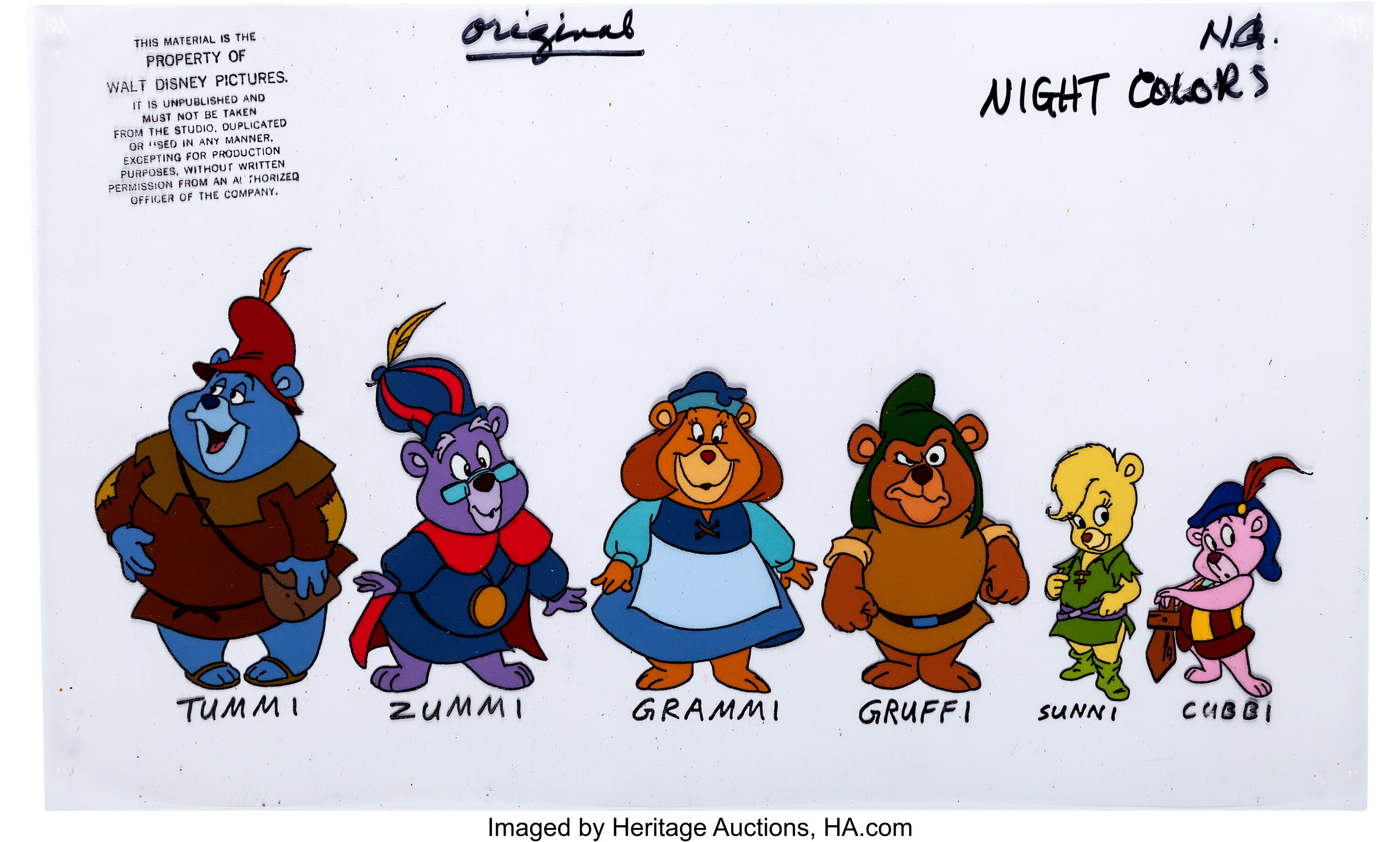 Disney's Adventures of the Gummi Bears Color Model Cel (Walt, Lot #95072