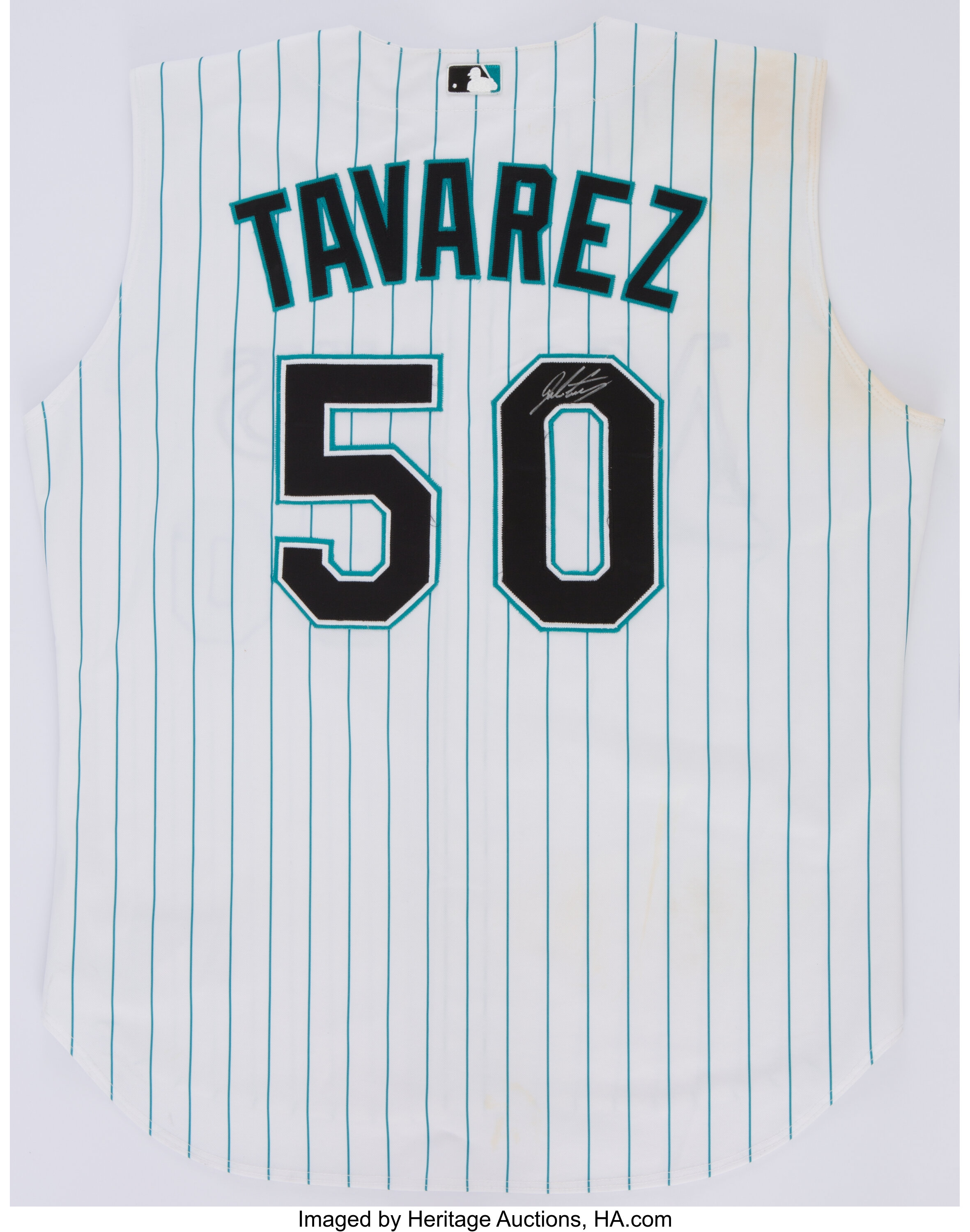 2002 Julian Tavarez Game Worn, Signed Florida Marlins Jersey