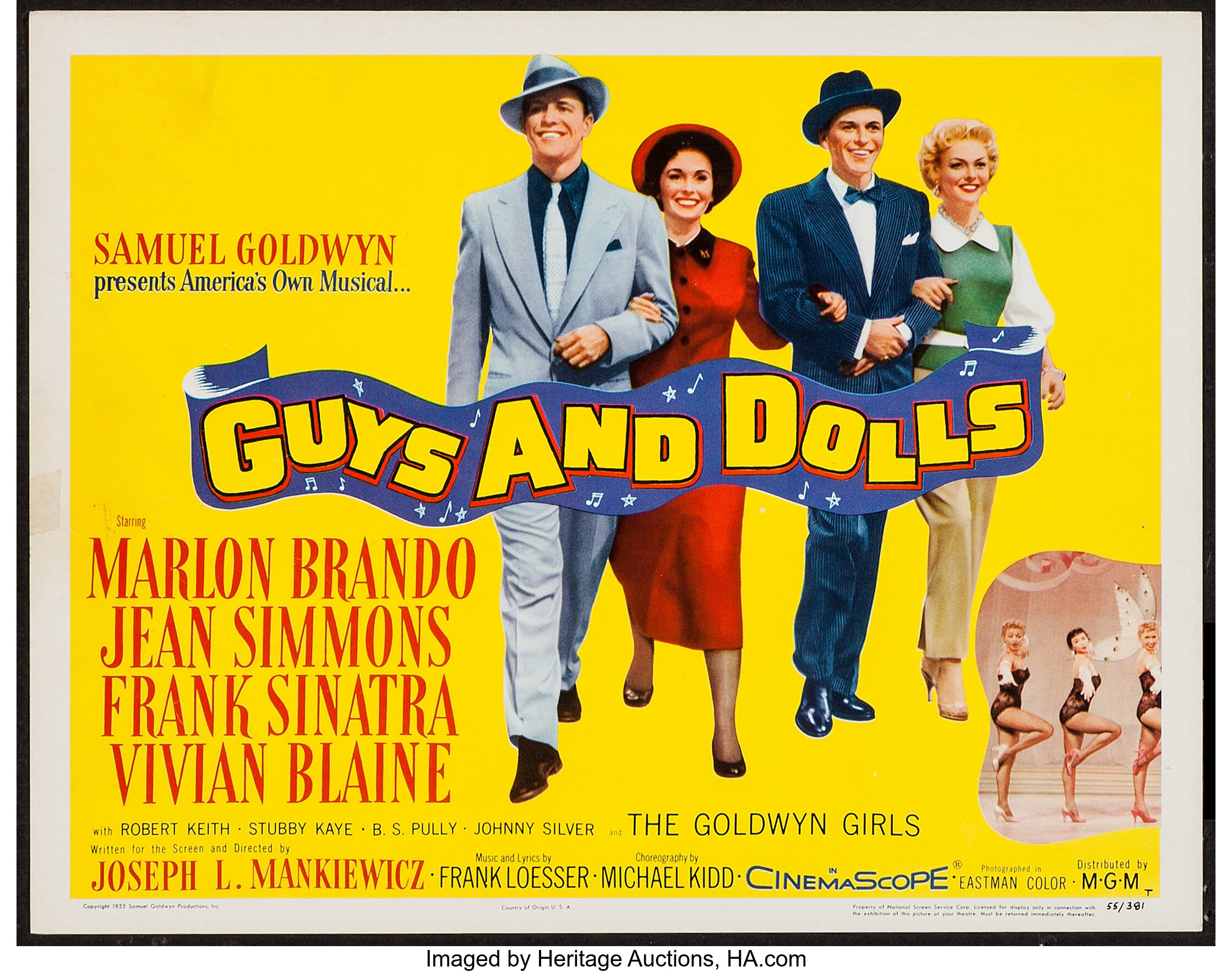 Guys And Dolls Mgm 1955 Title Lobby Card 11 X 14 Musical Lot Heritage Auctions