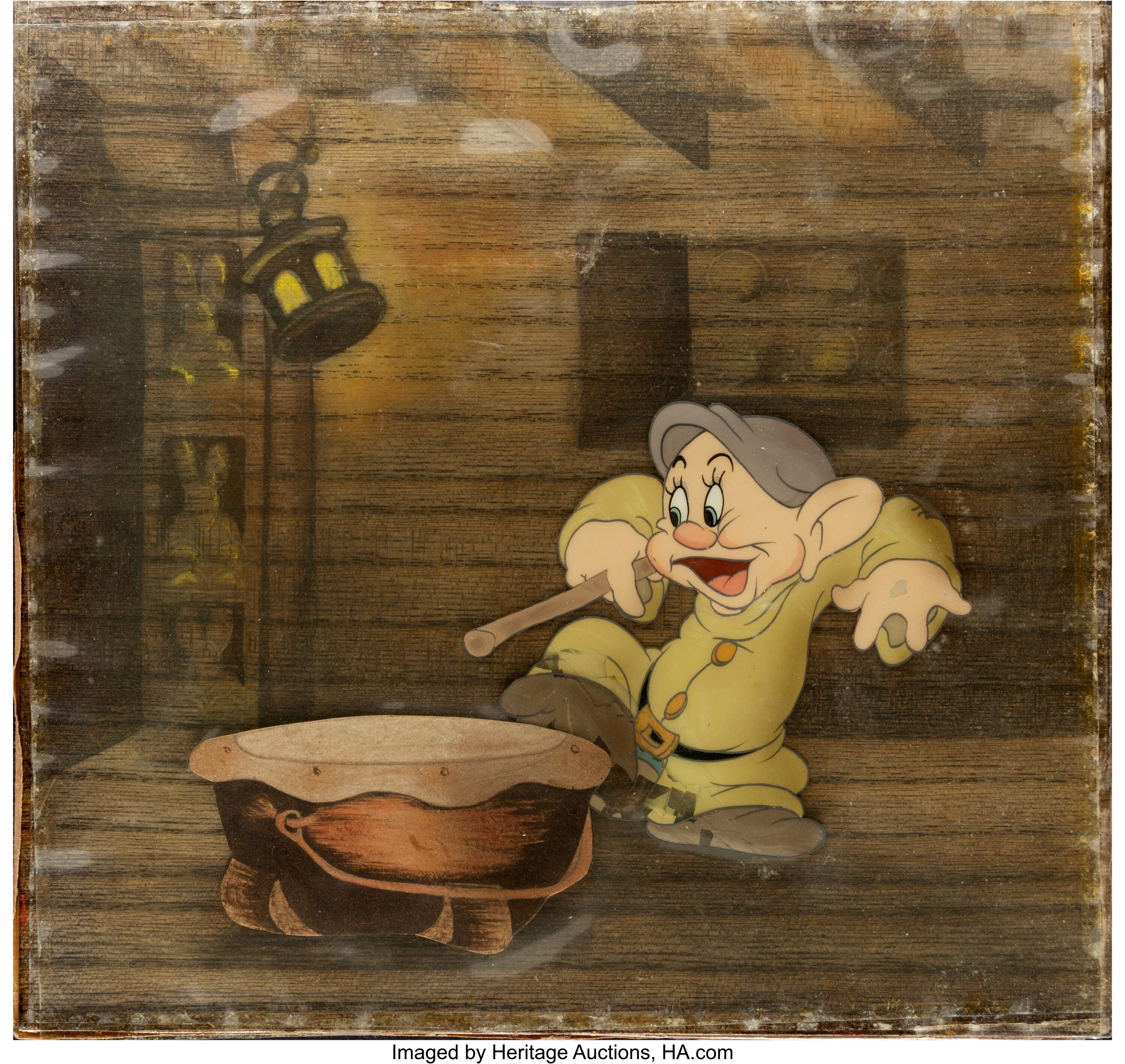 Snow White And The Seven Dwarfs Dopey Production Cel Courvoisier Lot 94055 Heritage Auctions 