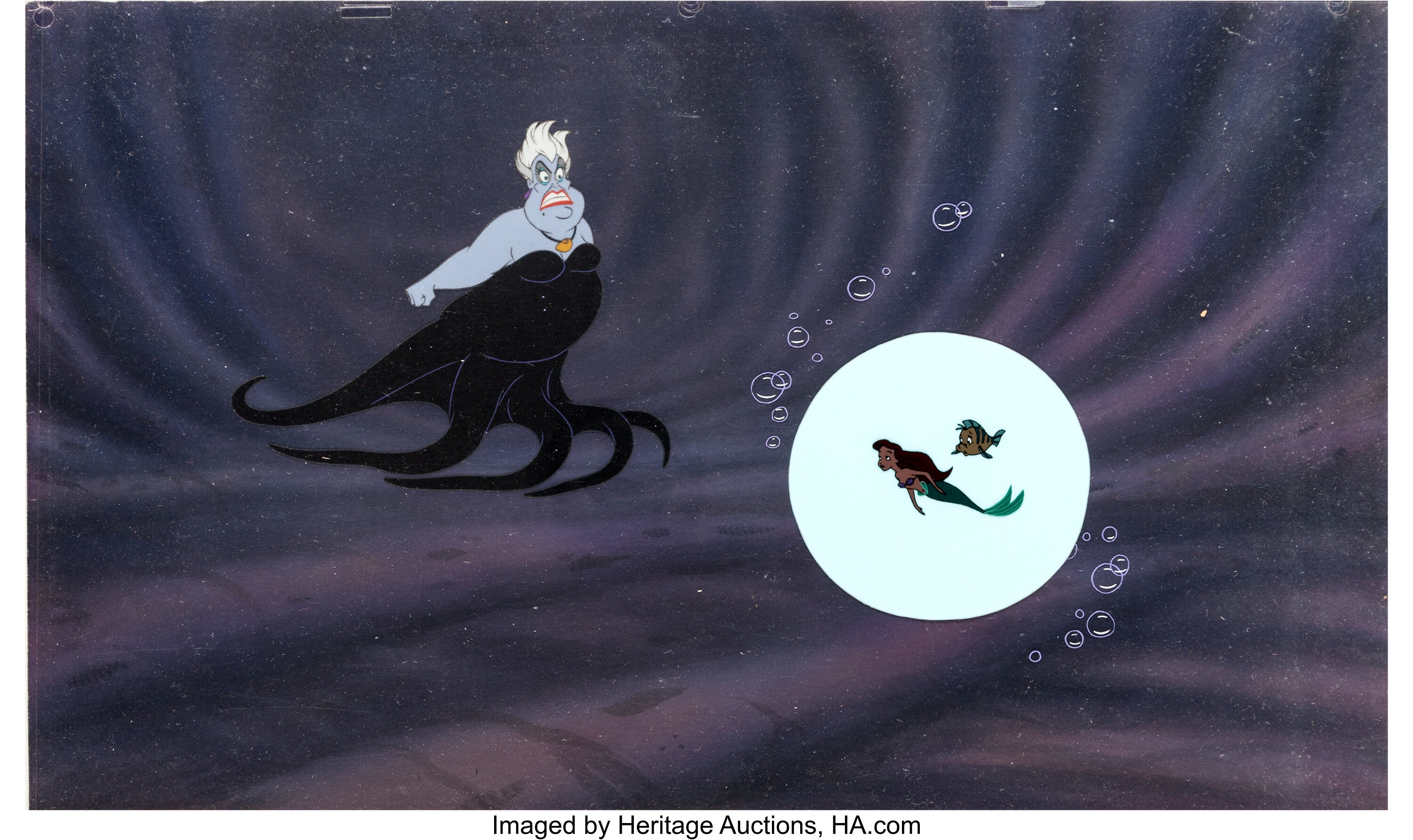 Ursula Casts Her Shadow in The Little Mermaid Production Cel