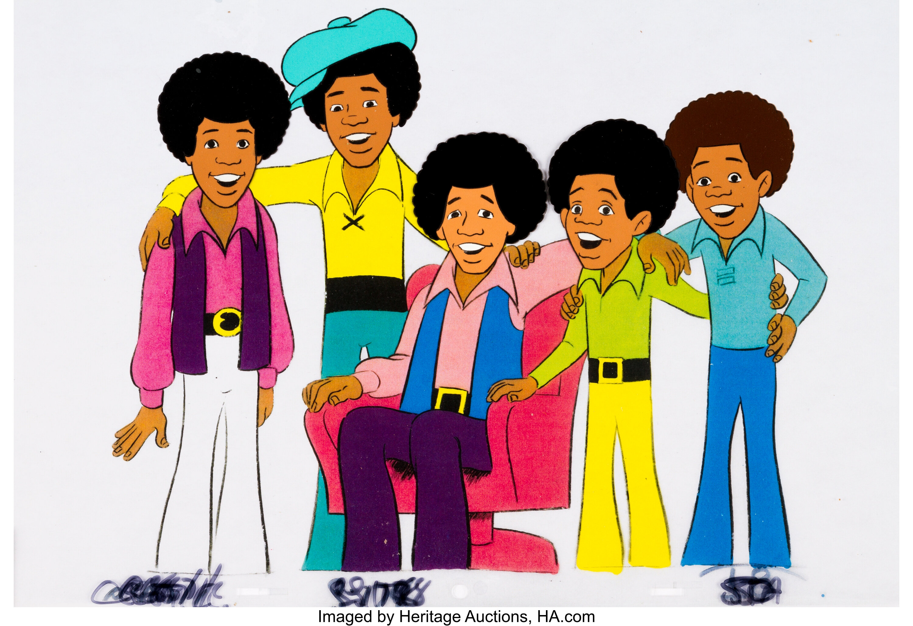 Jackson 5ive Pan Production Cel Setup (Rankin-Bass, 1972).... | Lot ...