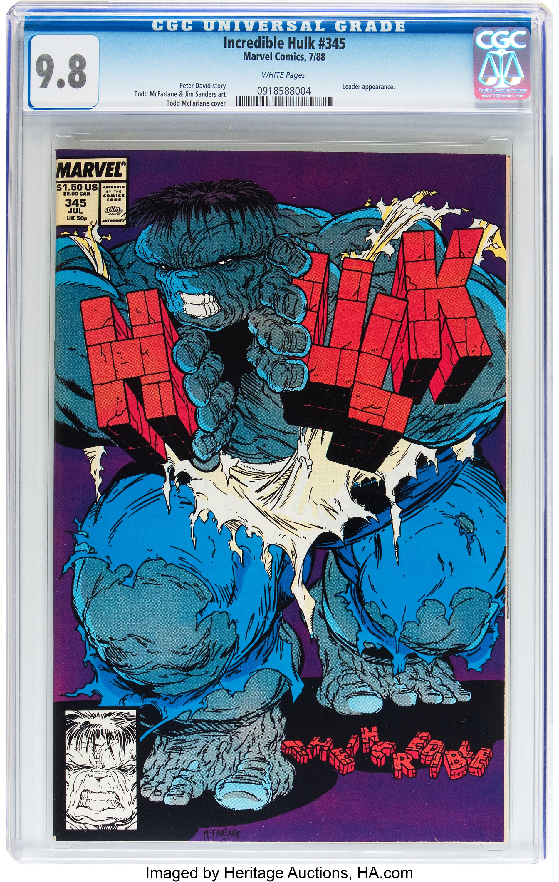 The Incredible Hulk 345 Marvel 19 Cgc Nm Mt 9 8 White Lot Heritage Auctions