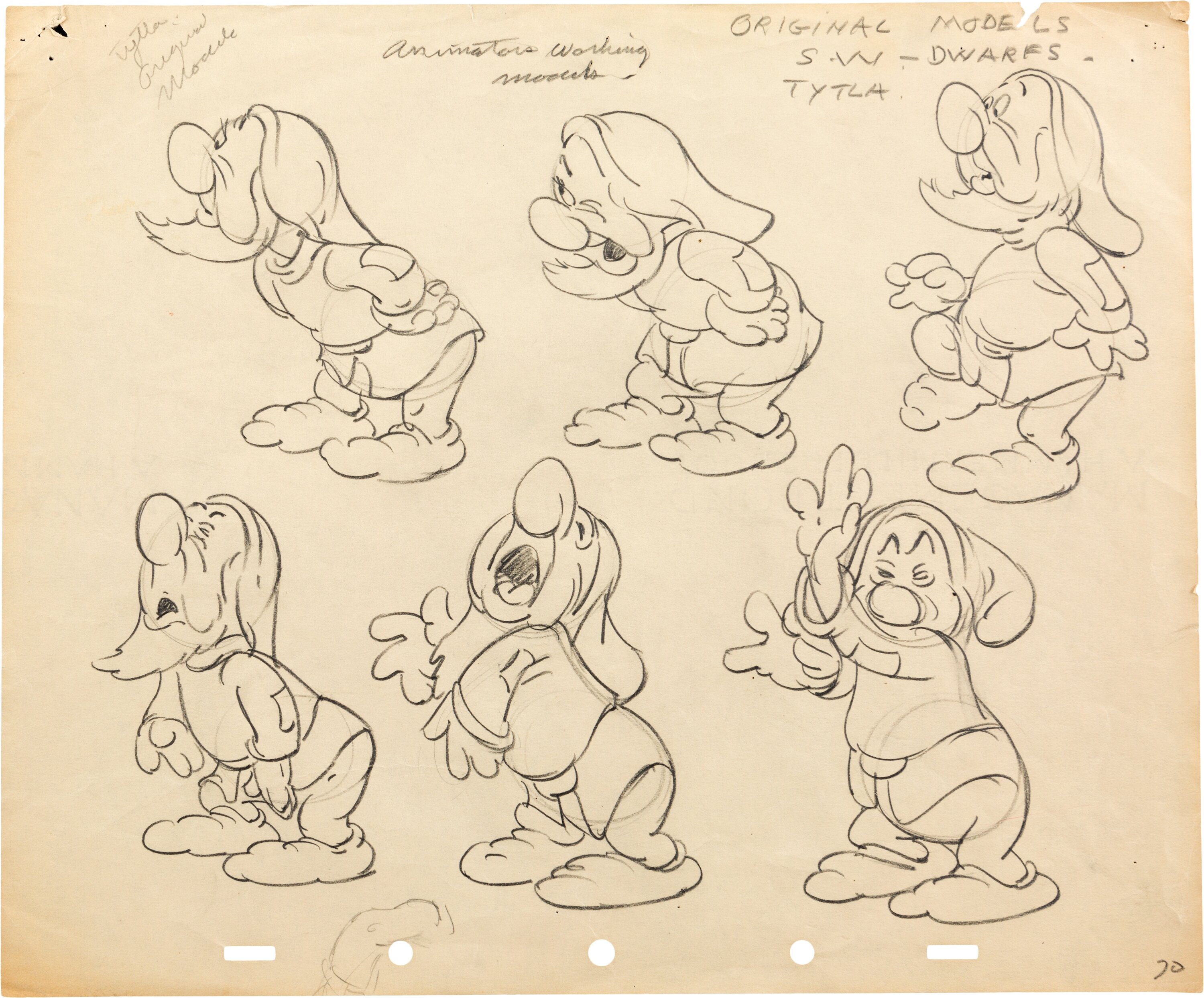 Snow White and the Seven Dwarfs Snow White Model Sheet Art (Walt | Lot ...