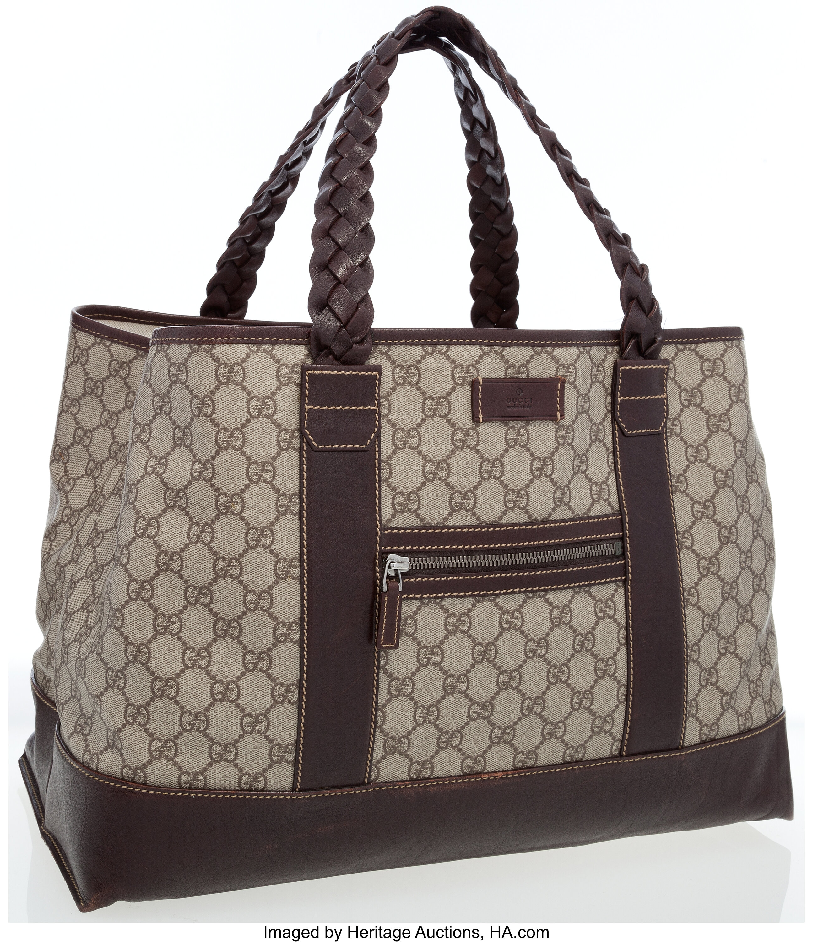 Sold at Auction: Vintage Gucci Monogram Canvas Tote Bag