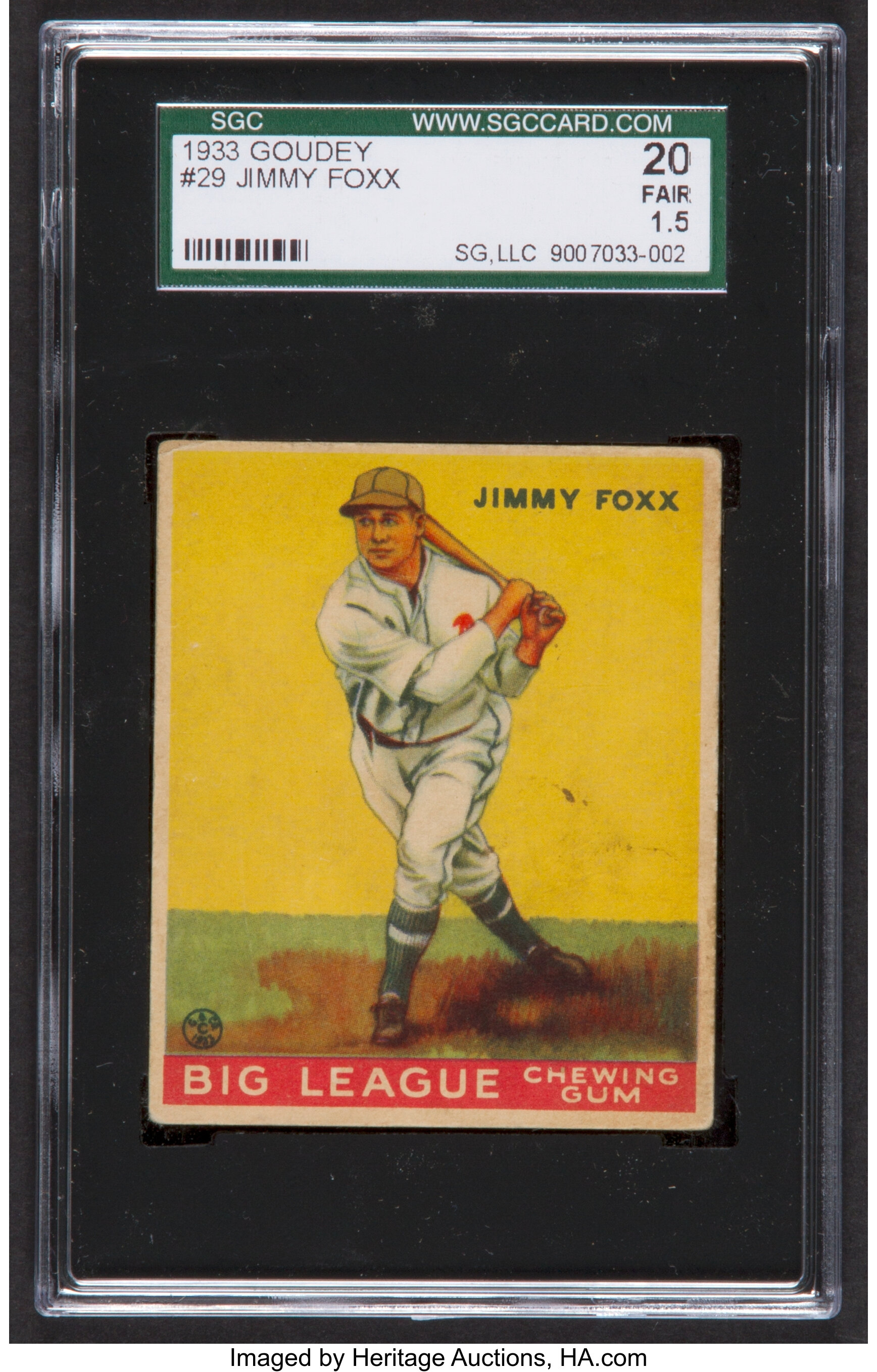 1934 Goudey Jimmie Foxx is One Poor Card