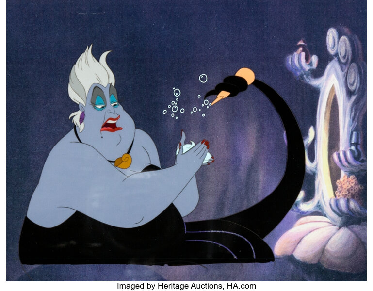 Ursula Casts Her Shadow in The Little Mermaid Production Cel