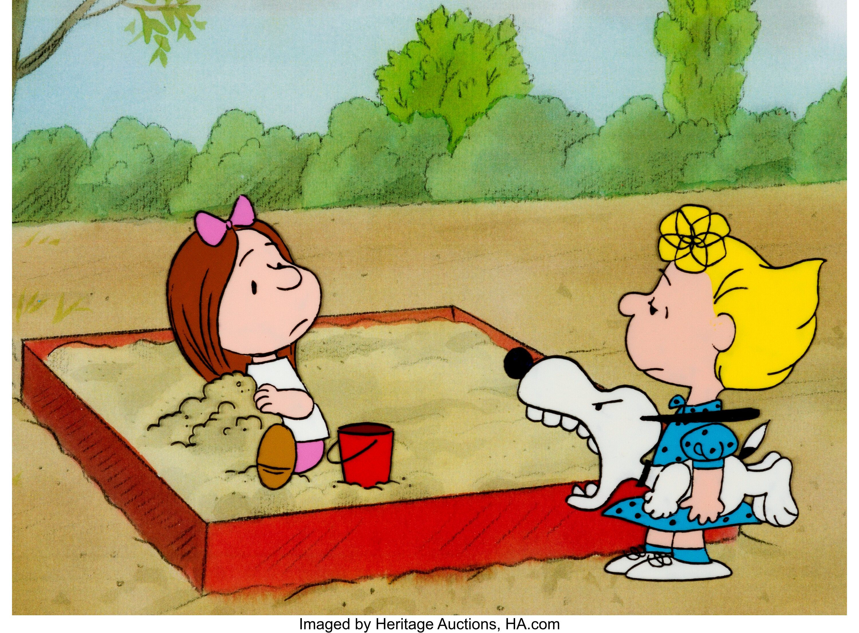 Charlie Brown and Snoopy Show Baseball Scene Production Cel Setup, Lot  #97314