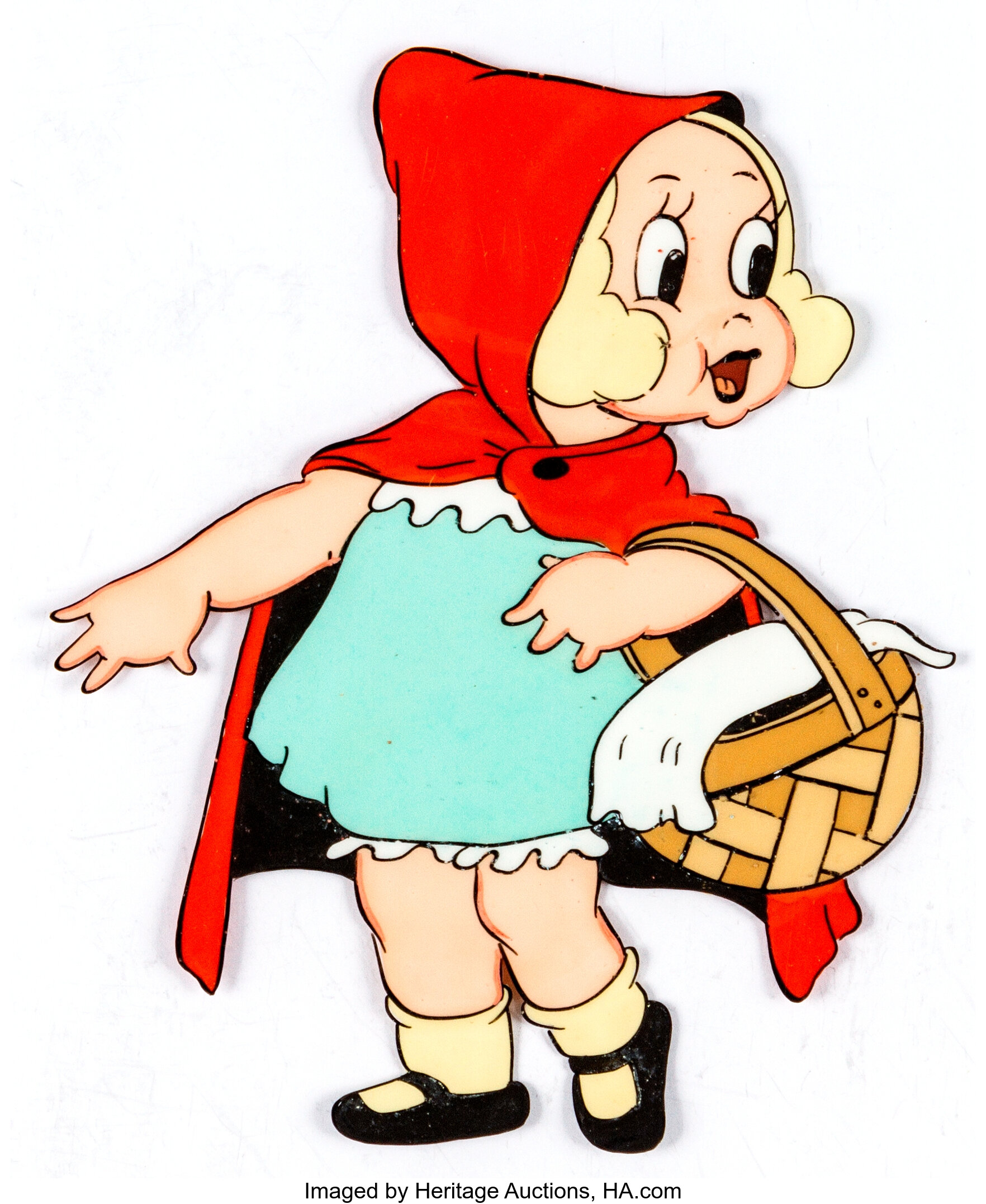 1934 Walt Disney Little Red Riding Hood Blueprint Colorized Patent Print By Greg Edwards