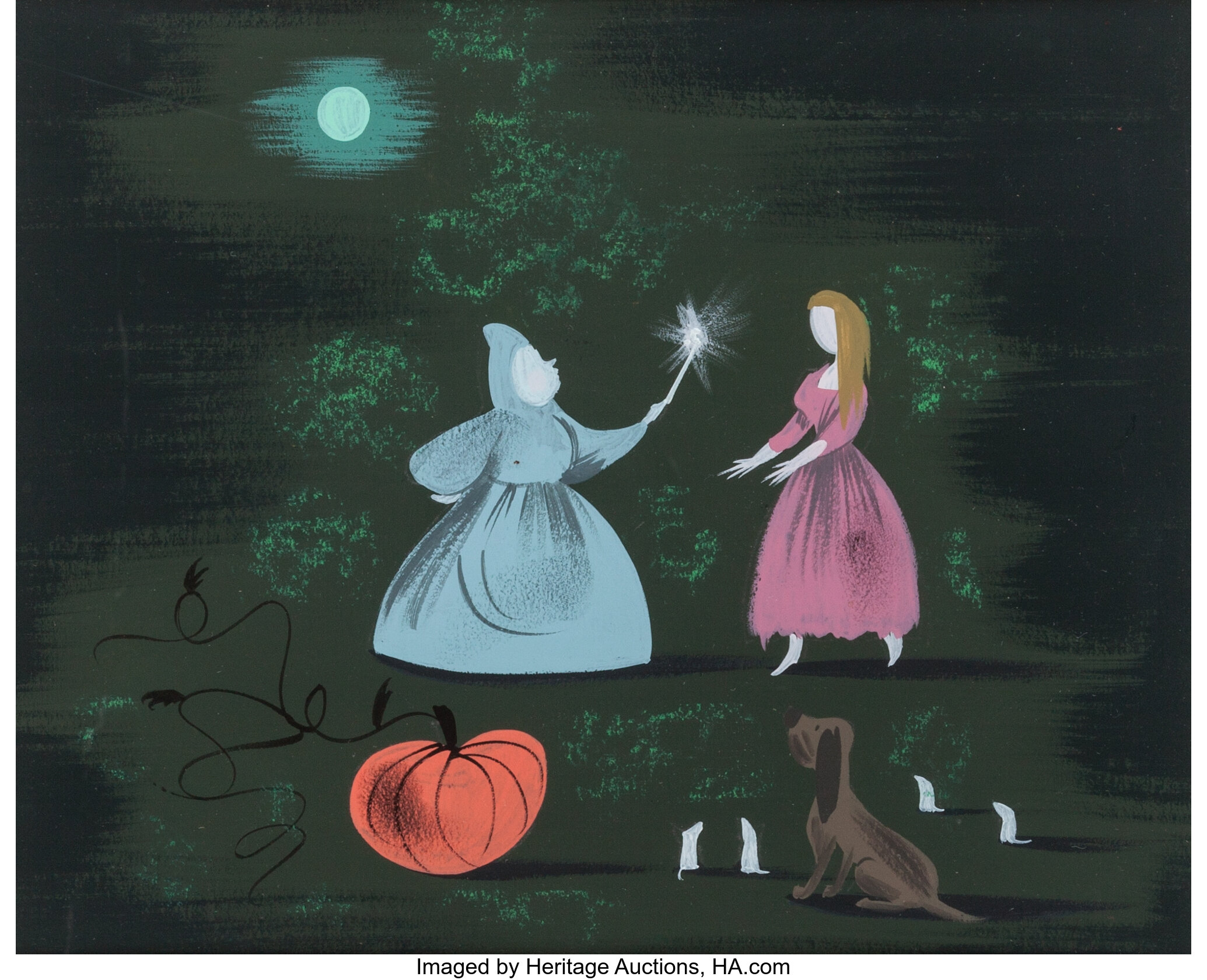 Mary Blair Cinderella Fairy Godmother Concept Painting Original Art ...