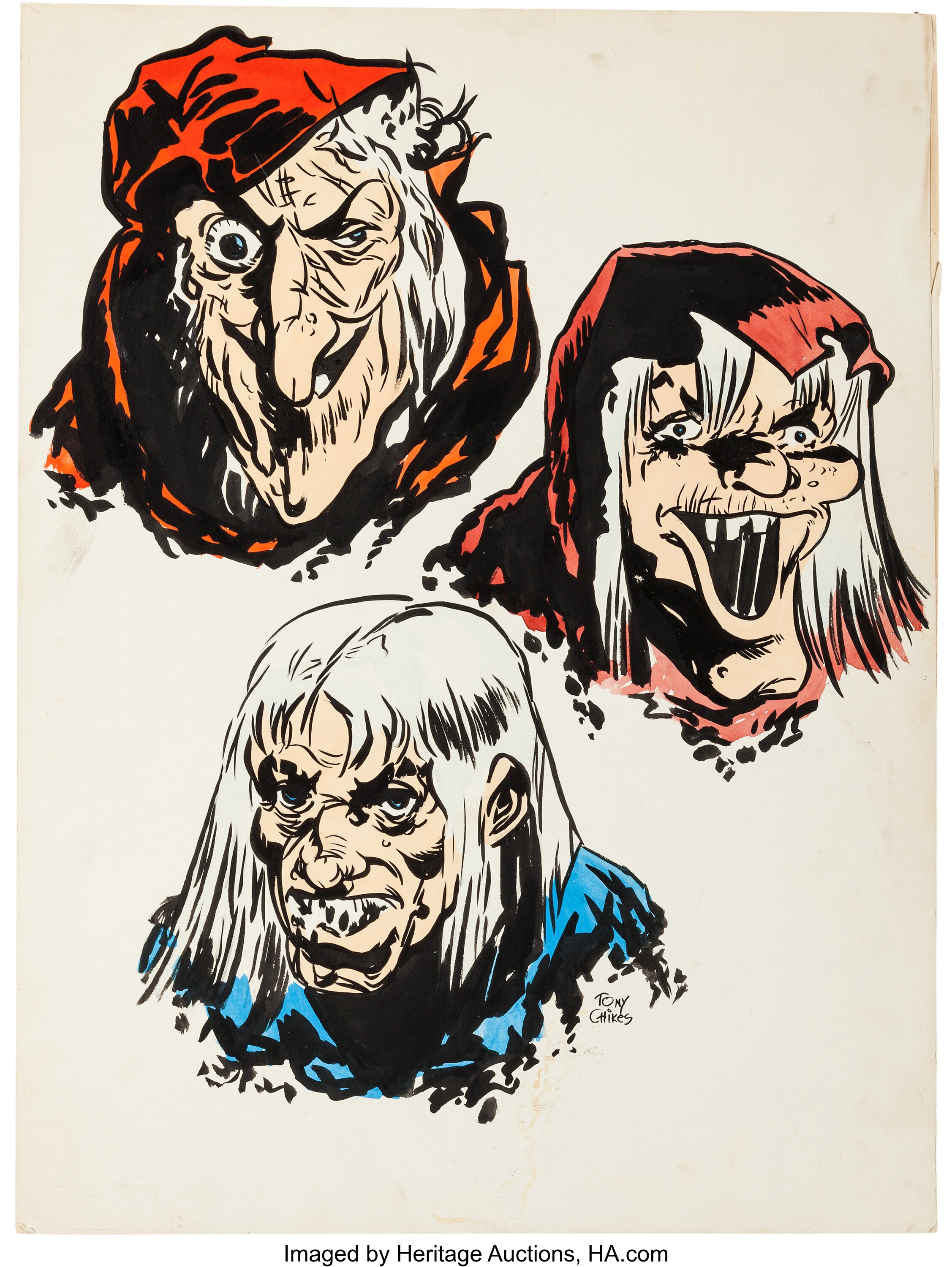 Tony Chikes Three EC Hosts Sketch Original Art (undated).... | Lot #12533 |  Heritage Auctions