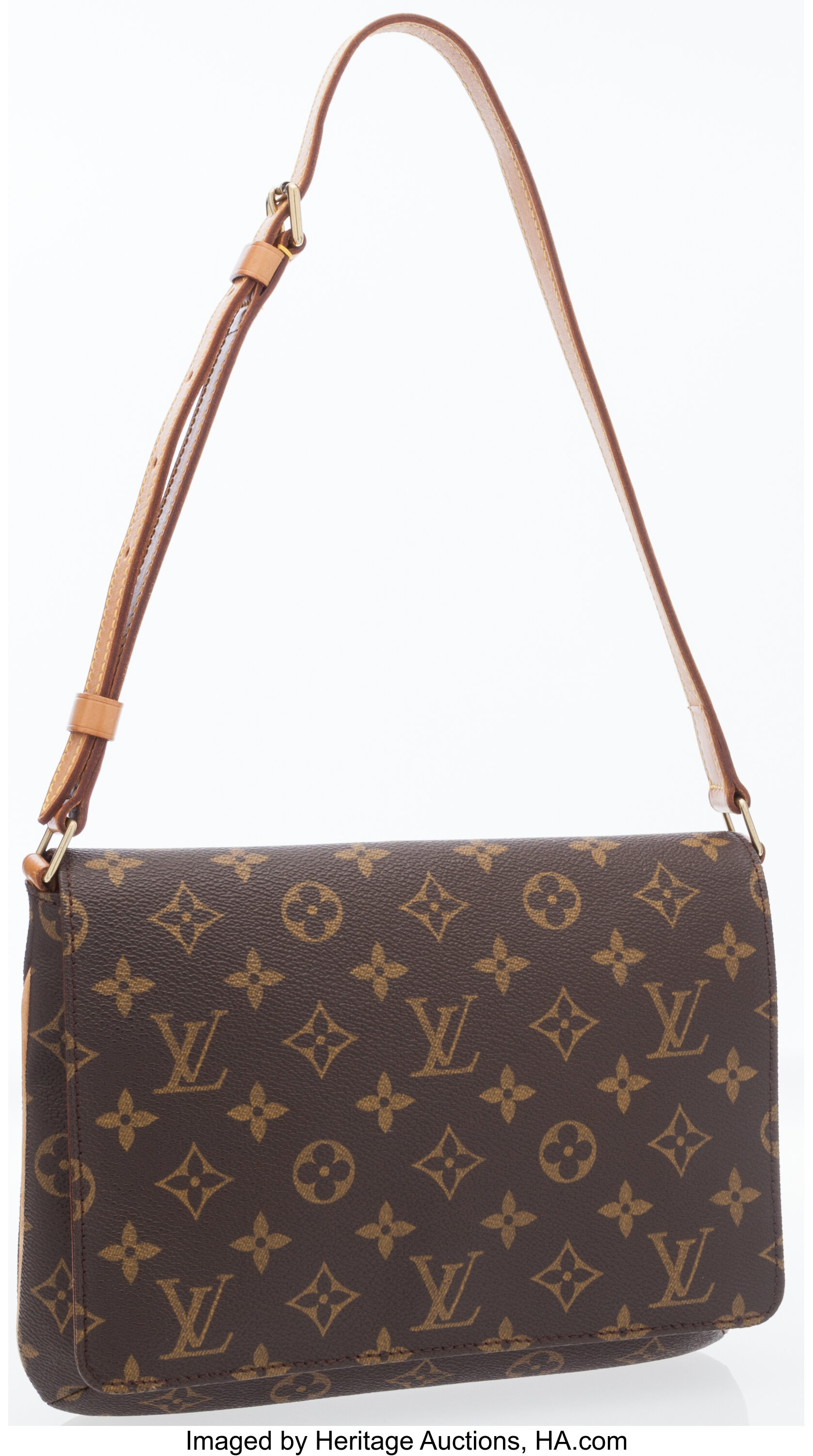 Louis Vuitton Pochette Accessoires in Monogram with Long Adjustable  Calfskin Vachette Strap - SOLD