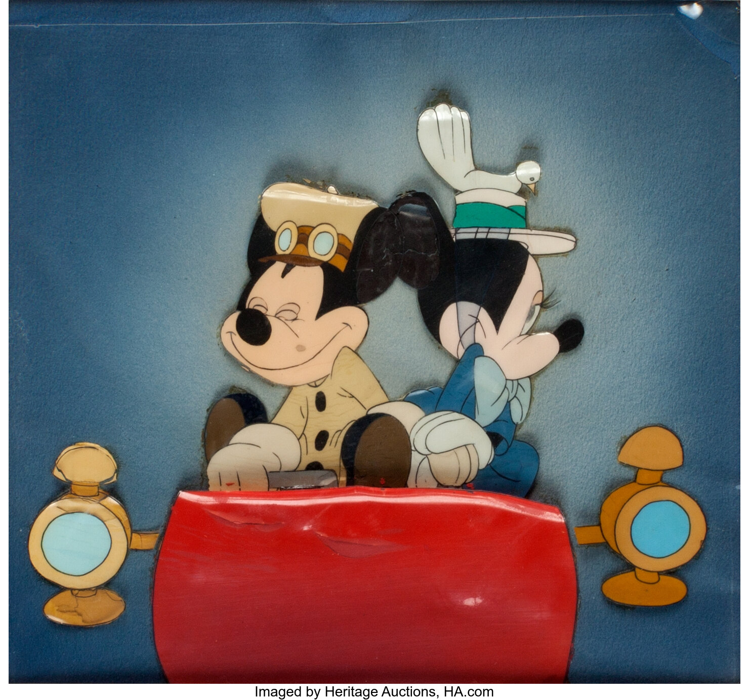 Nifty Nineties Mickey Mouse And Minnie Mouse Production Cel Setup Lot