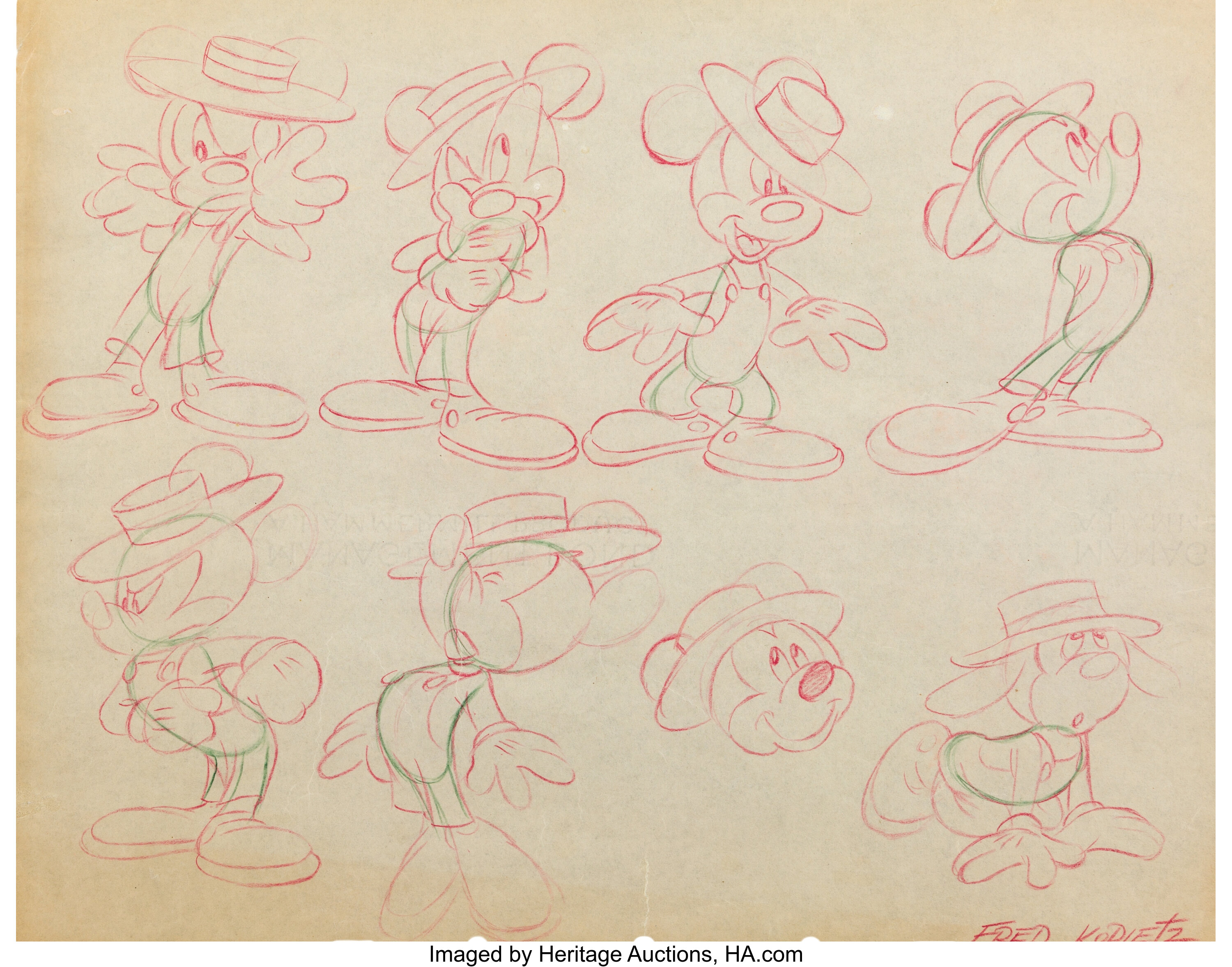 The Little Whirlwind Mickey Mouse Model Sheet (walt Disney, 