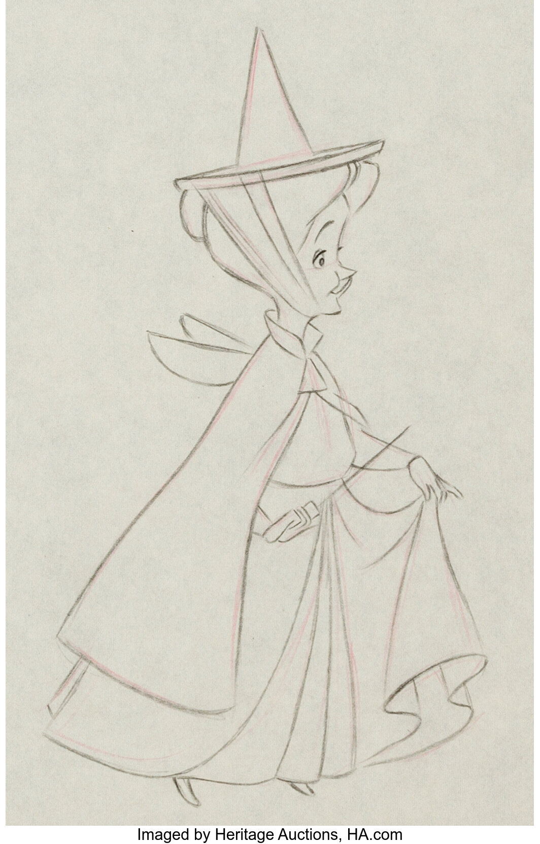 Sleeping Beauty Fauna Production Drawing Animation Art (Walt | Lot ...